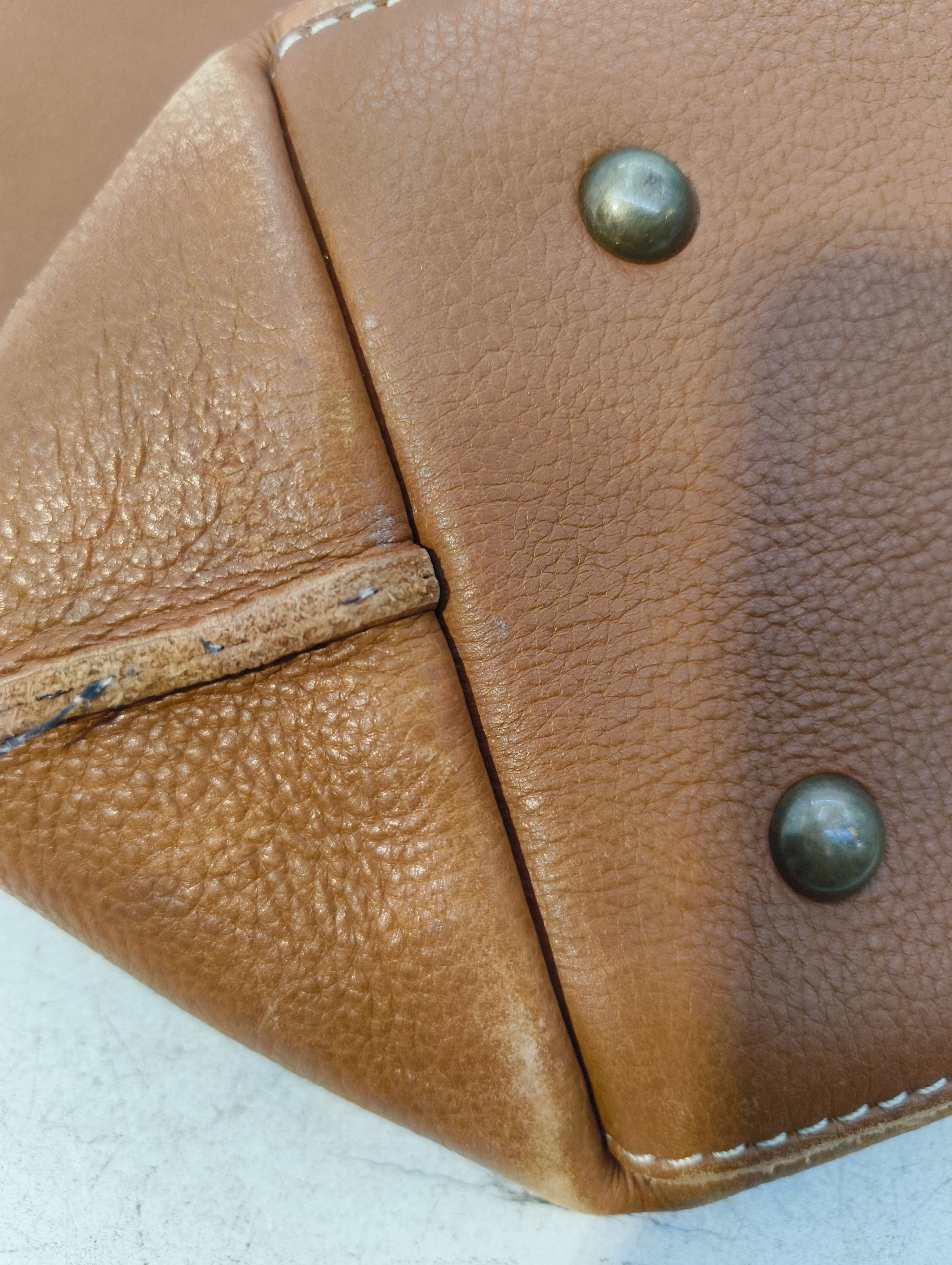 Fat Face Women's Bag Tan Leather with Cotton Tote - Image 5