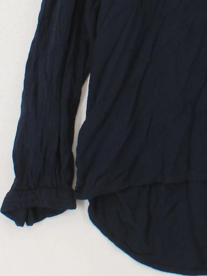 Fat Face Women's Blouse UK 14 Blue 100% Viscose Long Sleeve V-Neck Basic - Image 4