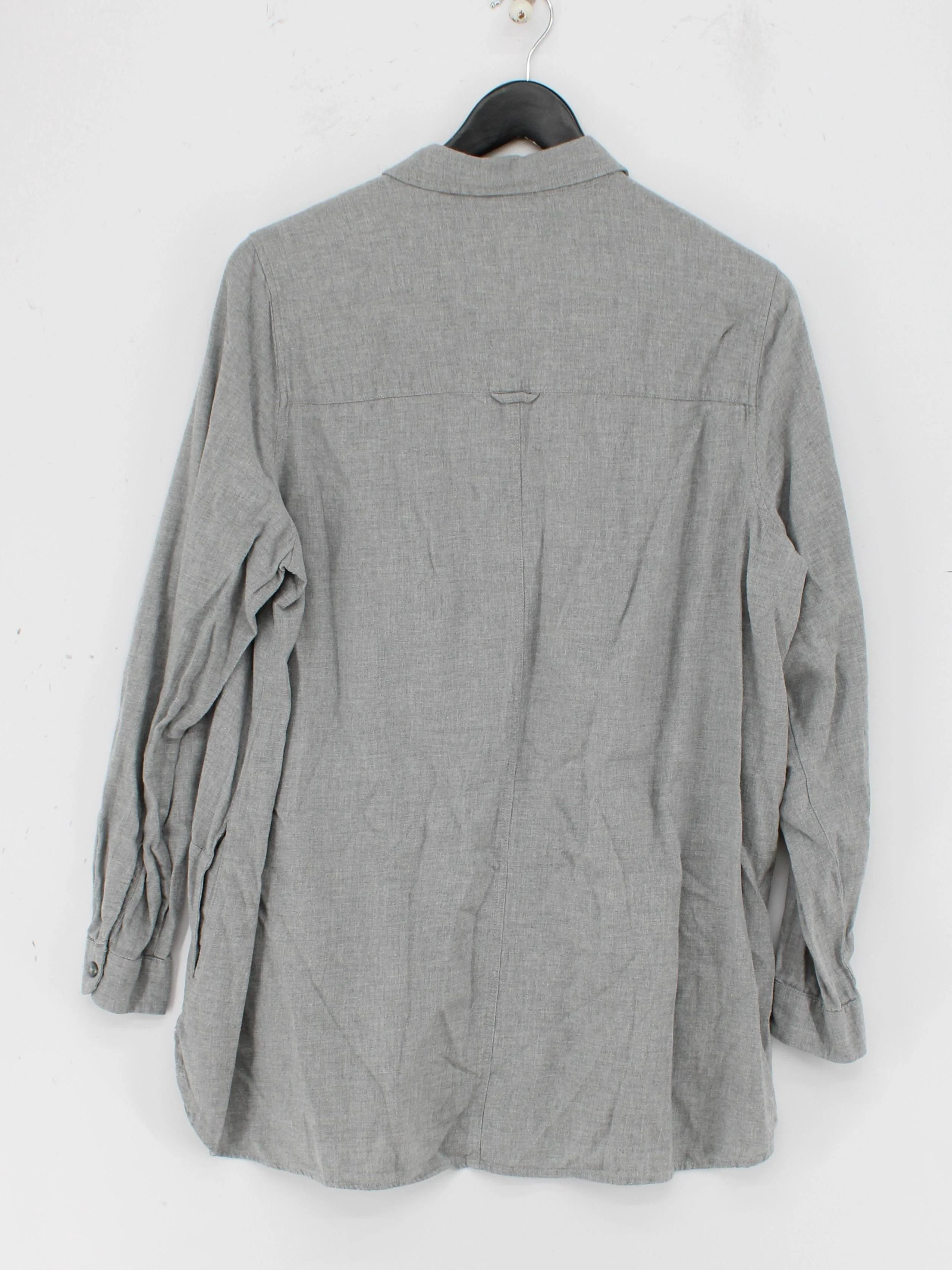 Fat Face Women's Blouse UK 16 Grey 100% Cotton Long Sleeve Collared Basic - Image 2