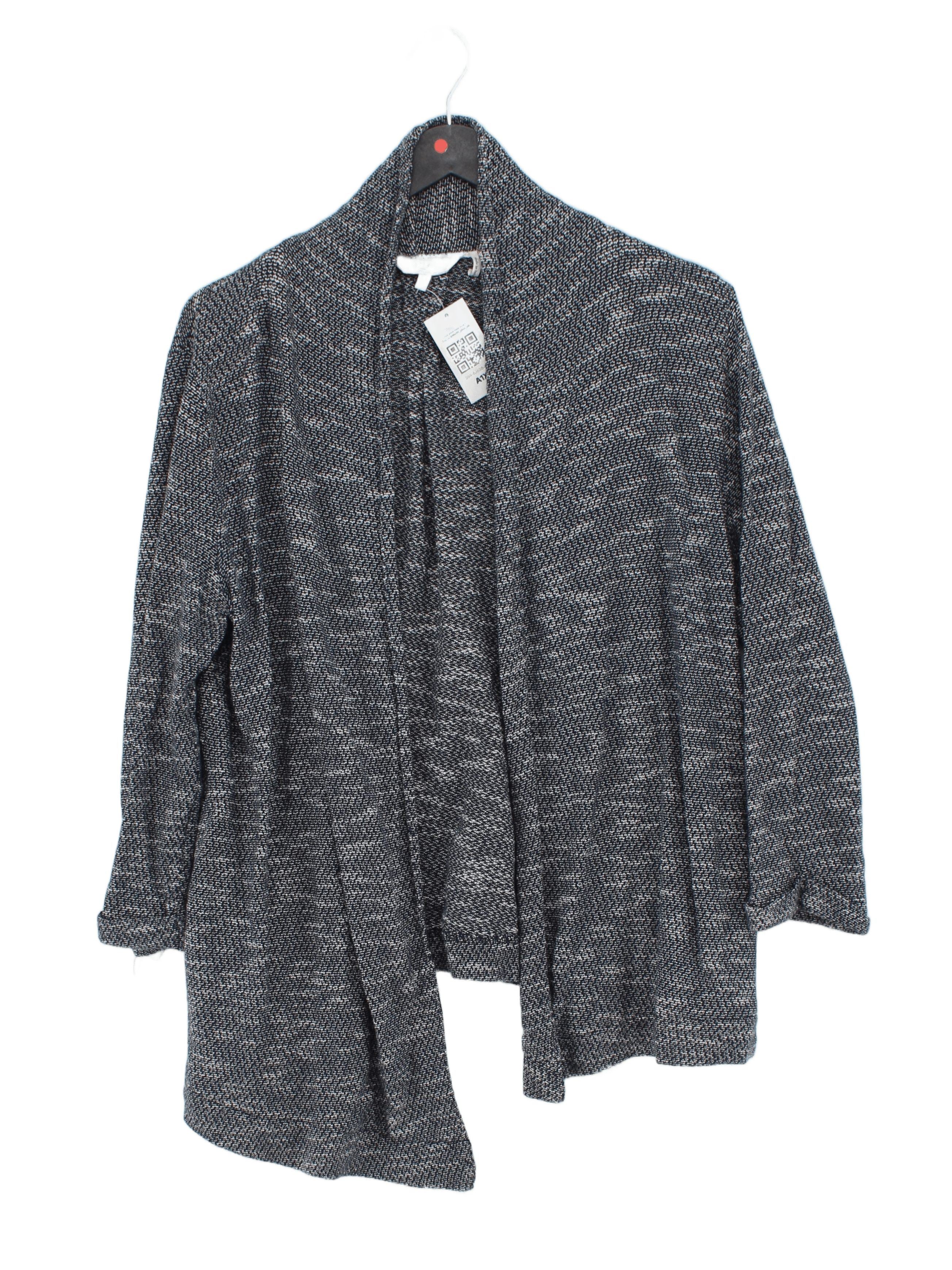 Fat Face Women's Cardigan UK 10 Blue 100% Cotton Collared Cardigan