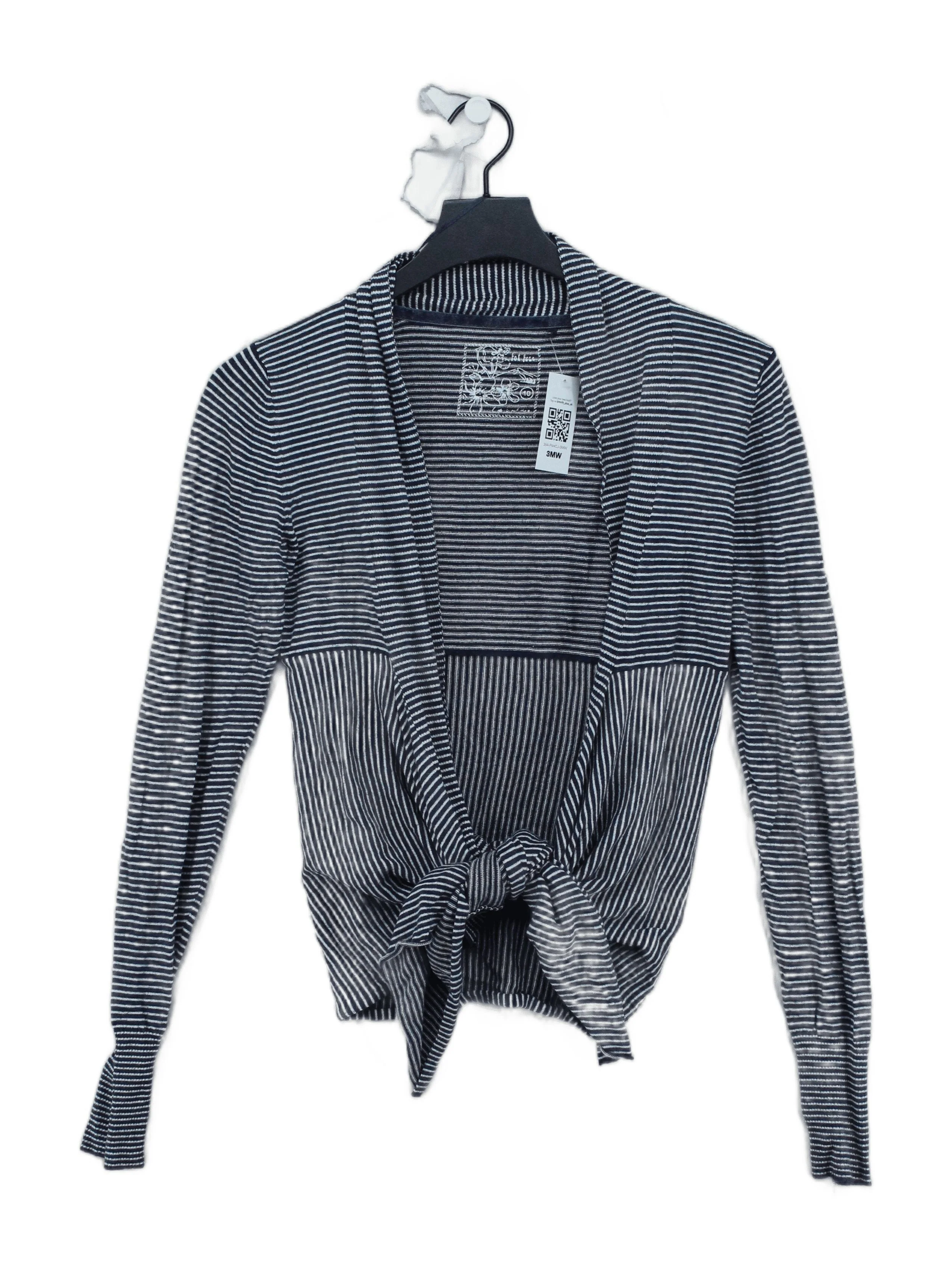 Fat Face Women's Cardigan UK 10 Blue Cotton with Rayon Cardigan