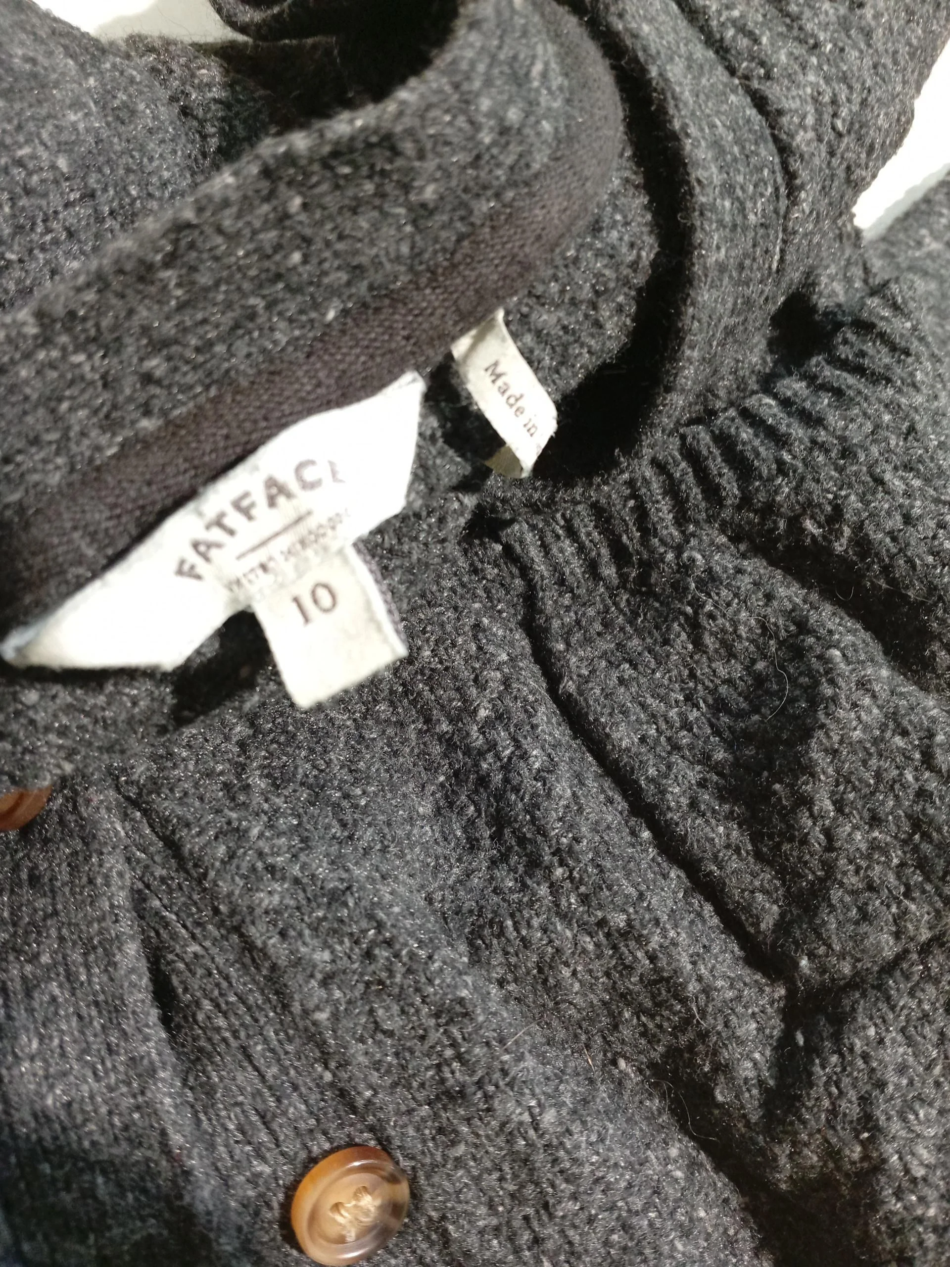 Fat Face Women's Cardigan UK 10 Grey Cotton with Nylon, Wool V-Neck Cardigan - Image 6