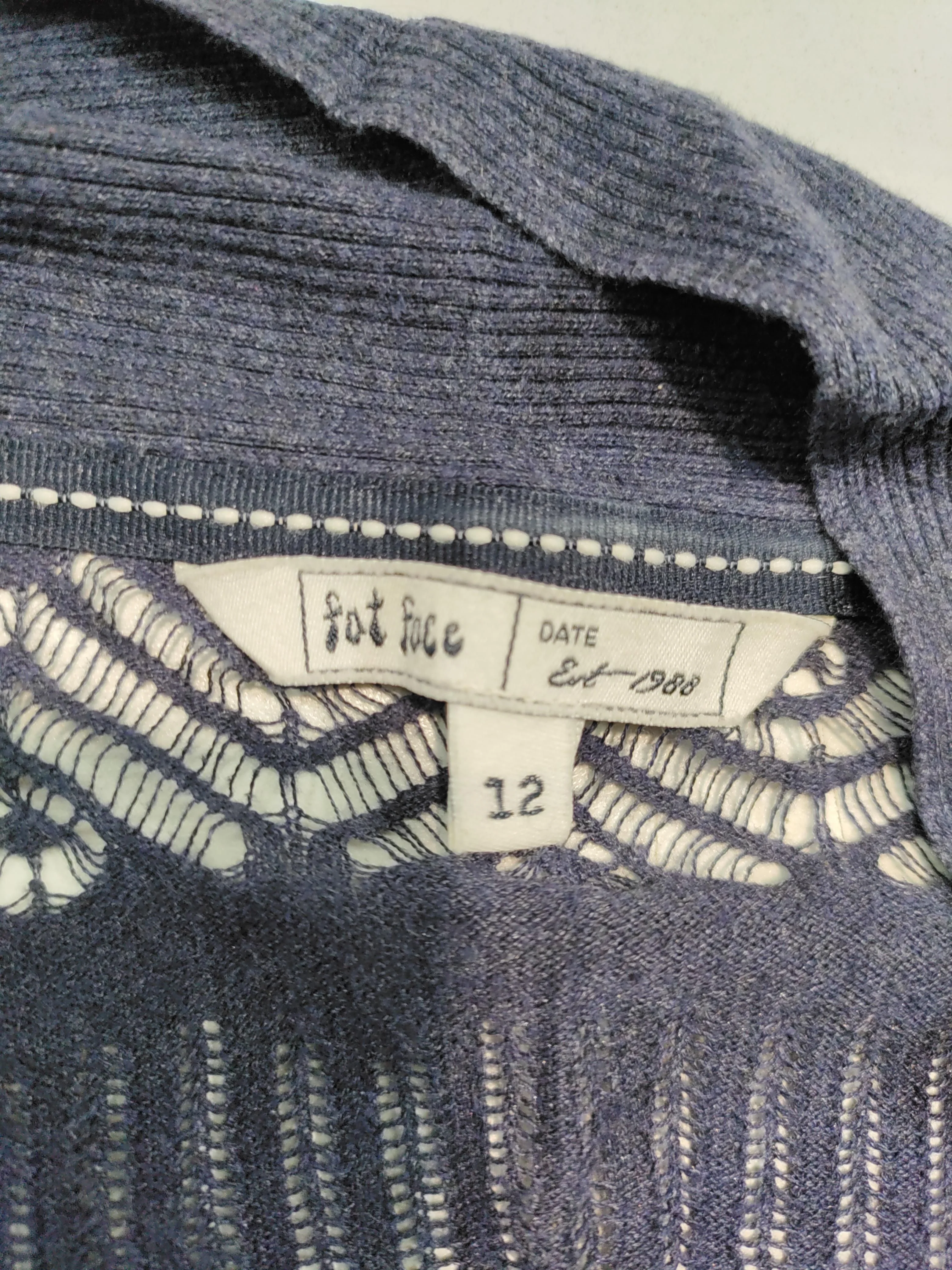 Fat Face Women's Cardigan UK 12 Blue 100% Cotton V-Neck Cardigan - Image 5