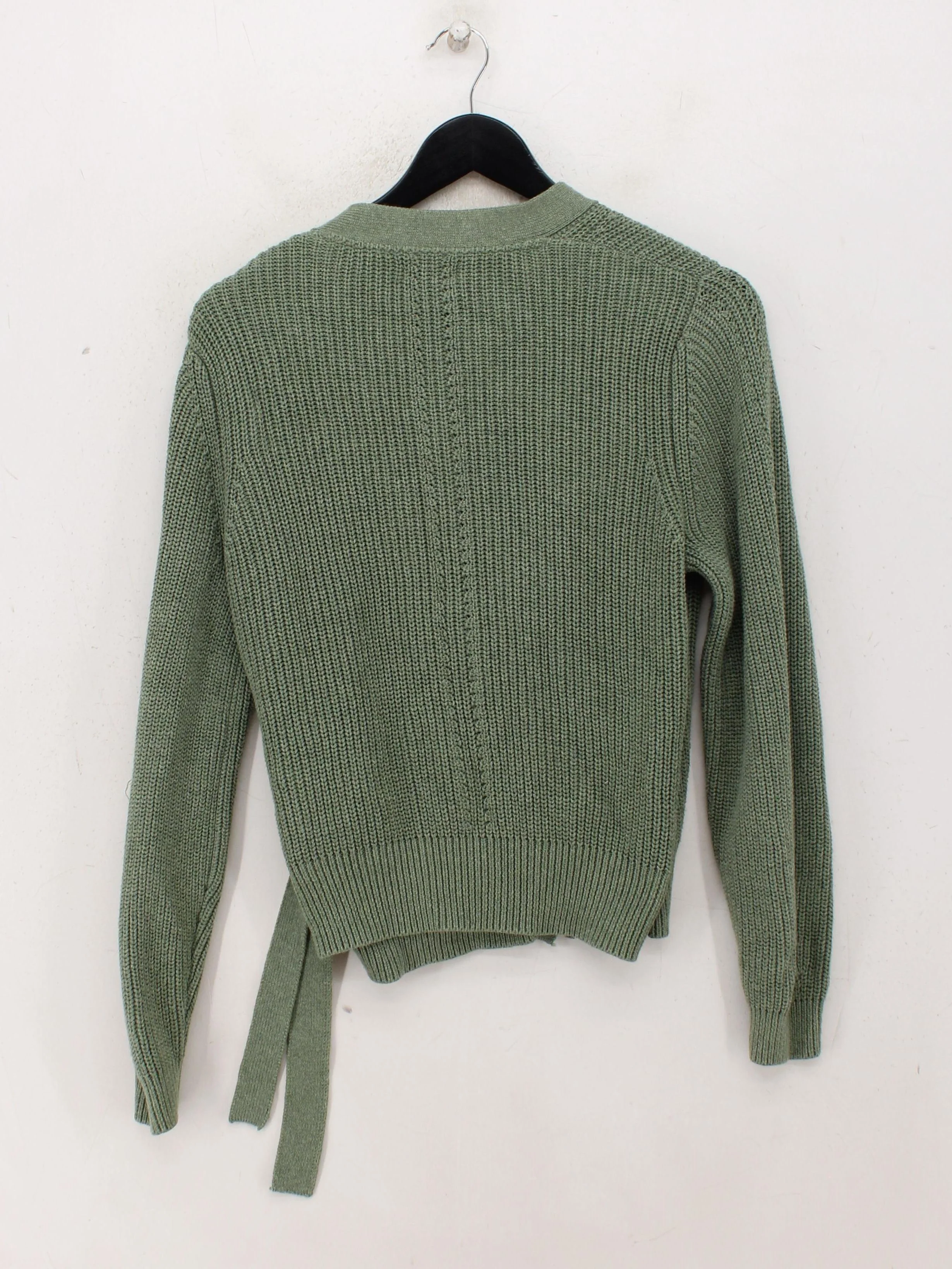 Fat Face Women's Cardigan UK 12 Green 100% Cotton V-Neck Cardigan - Image 2