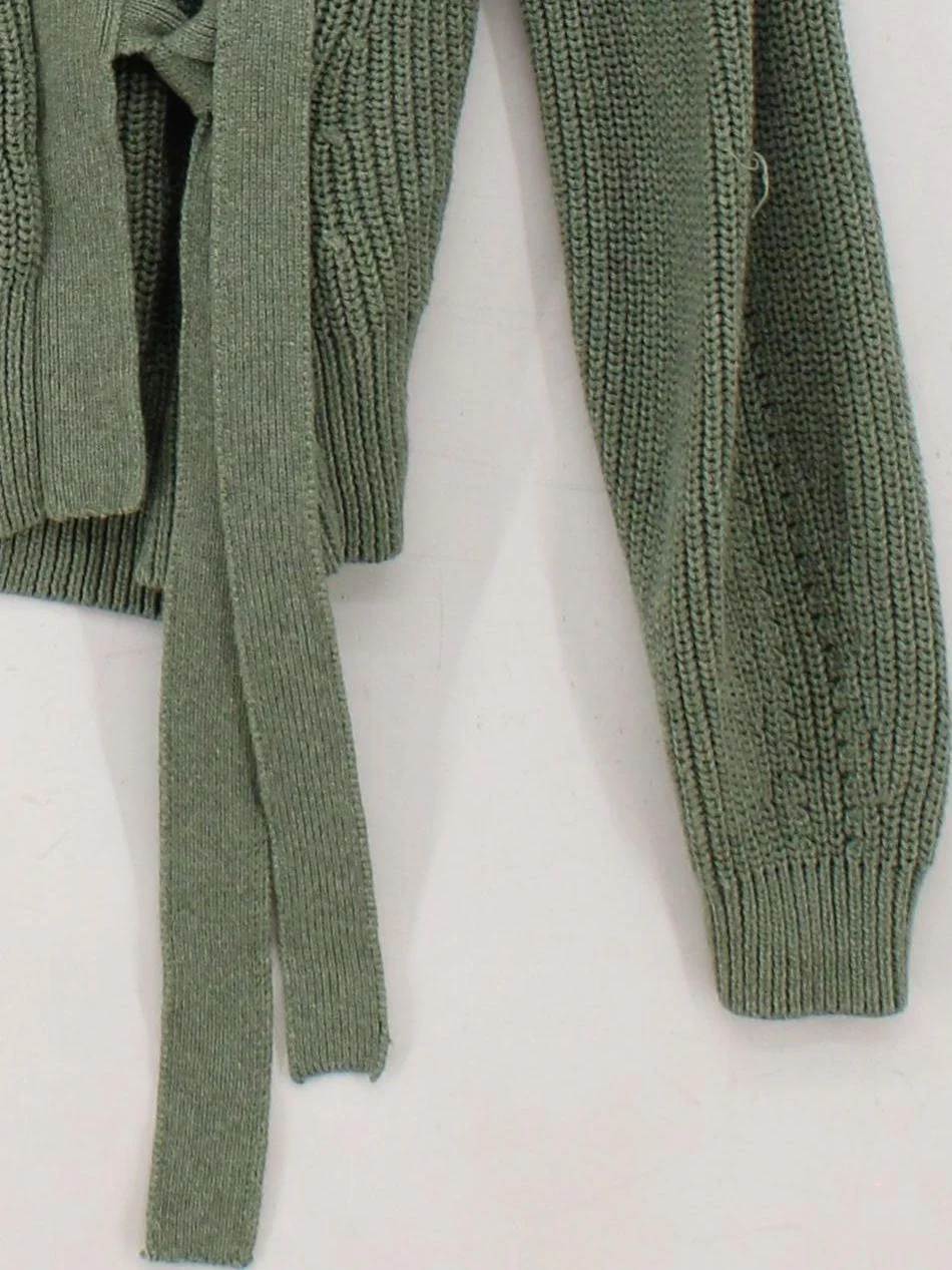 Fat Face Women's Cardigan UK 12 Green 100% Cotton V-Neck Cardigan - Image 4