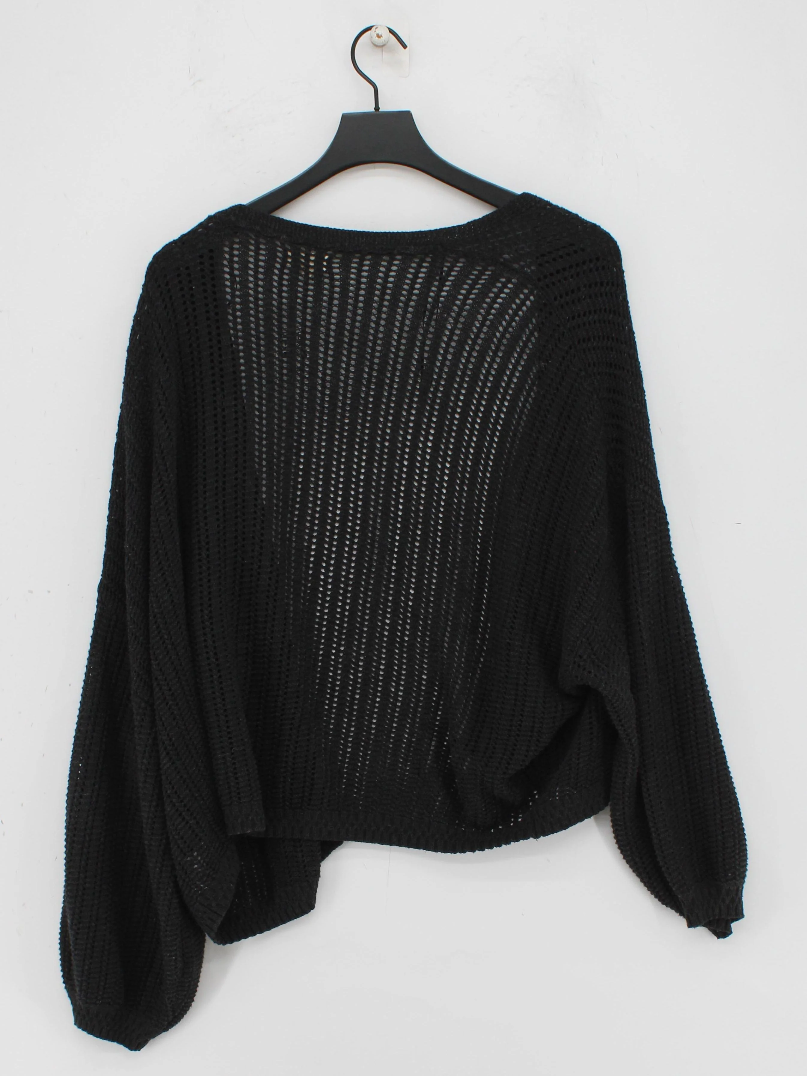 Fat Face Women's Cardigan UK 20 Black 100% Cotton V-Neck Cardigan - Image 2