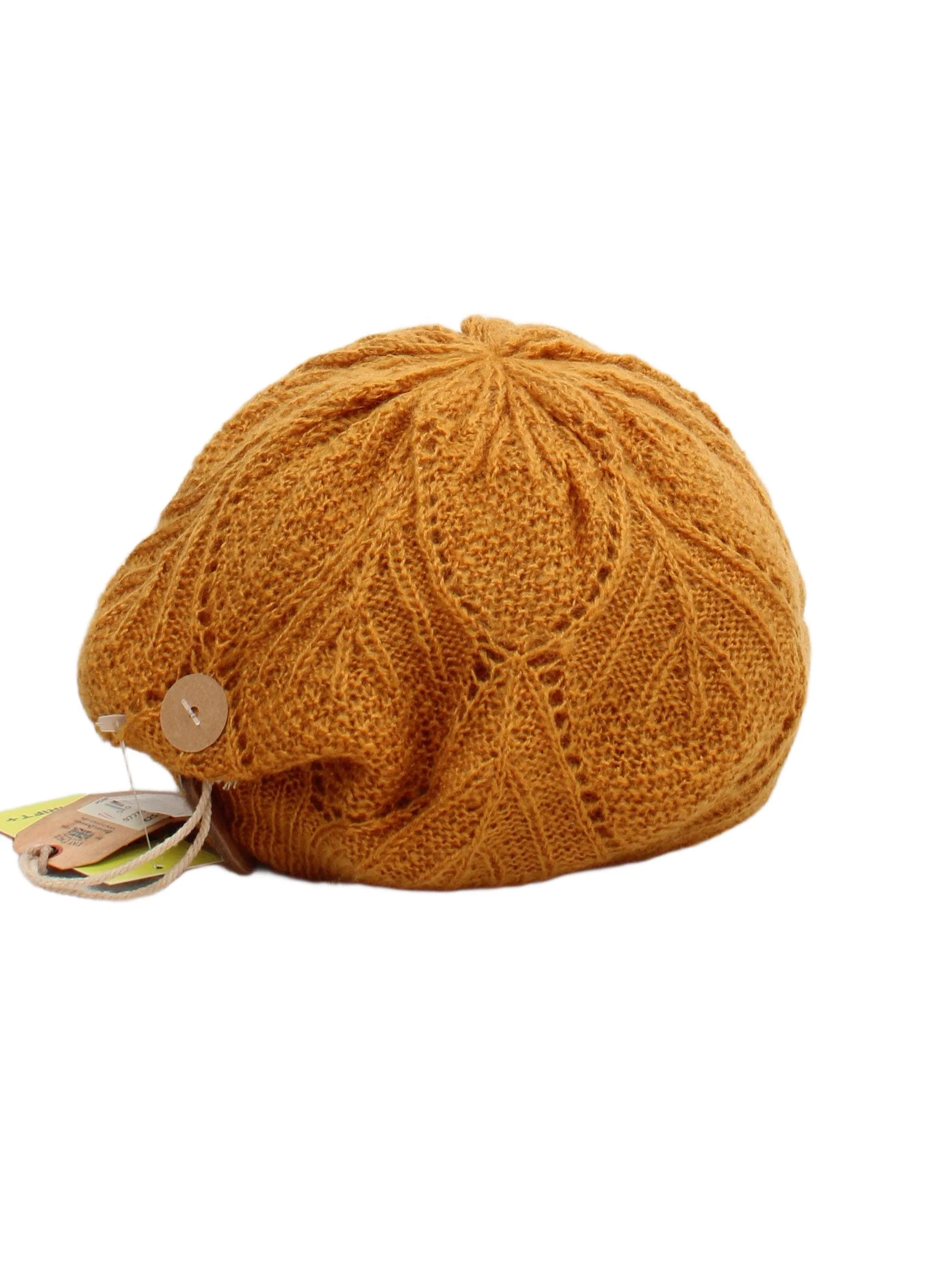 Fat Face Women's Hat Yellow 100% Acrylic Beret