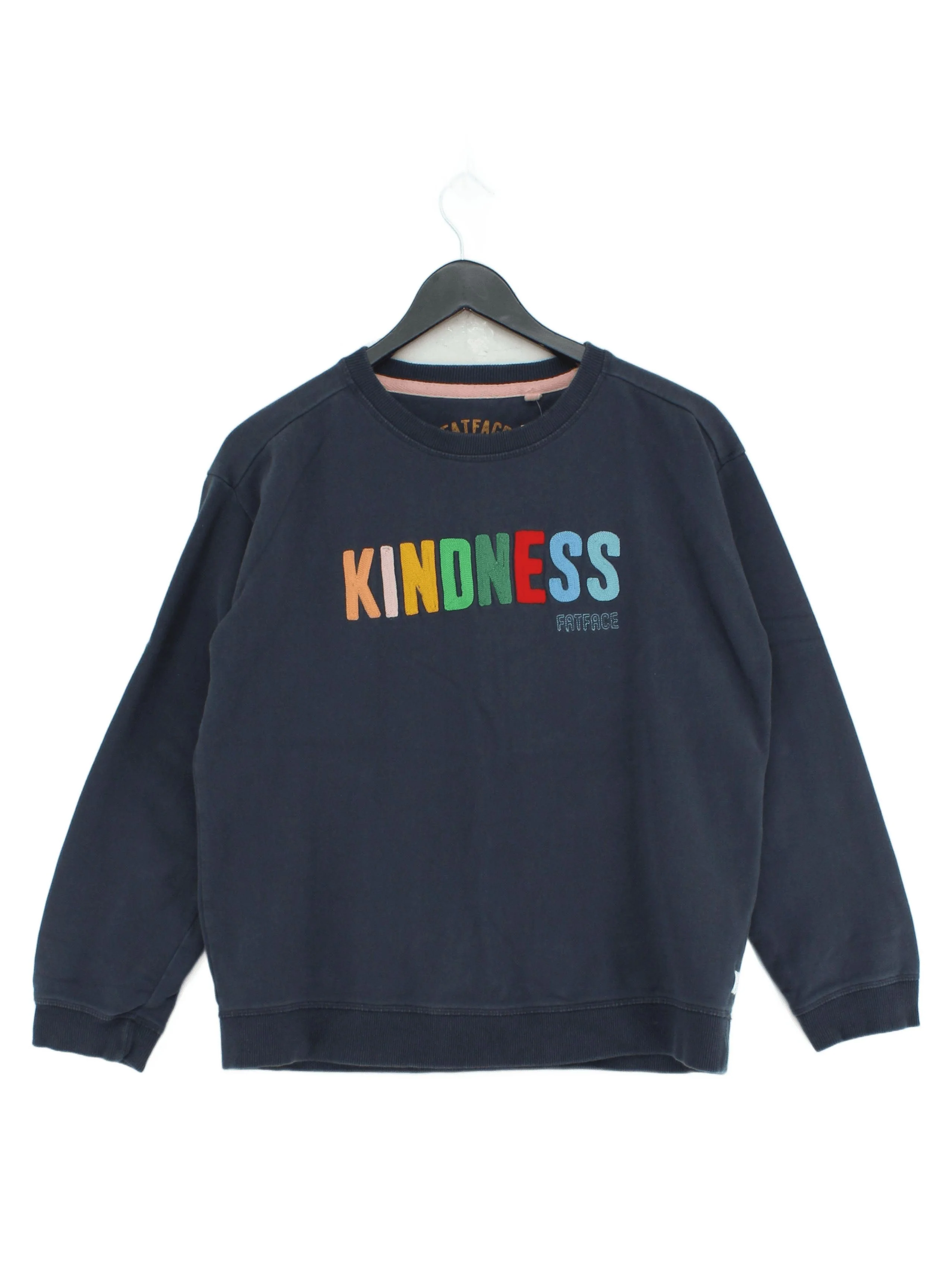 Fat Face Women's Hoodie UK 10 Blue Cotton with Polyester, Elastane Pullover