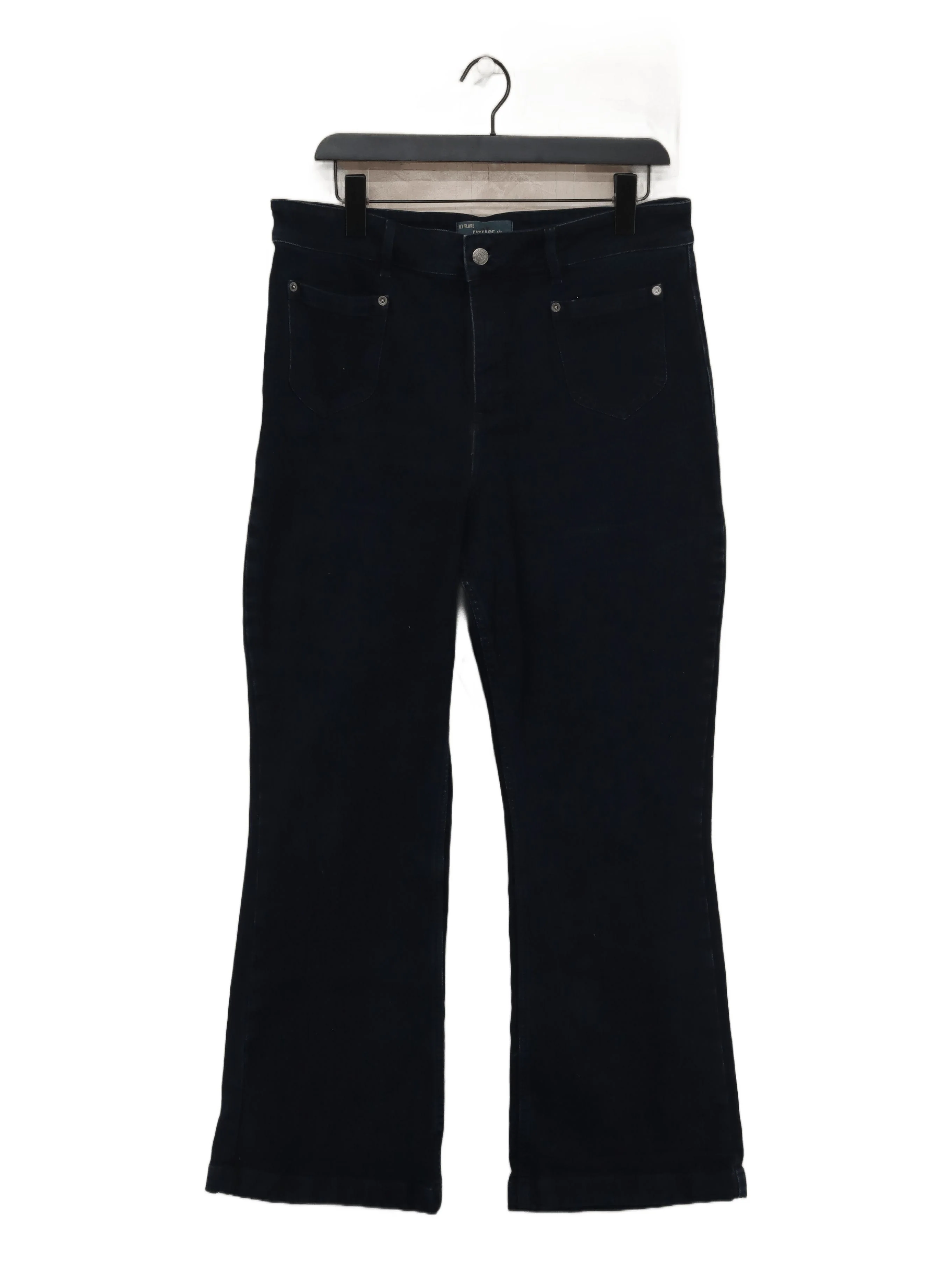 Fat Face Women's Jeans UK 16 Blue Cotton with Polyester, Elastane Flared