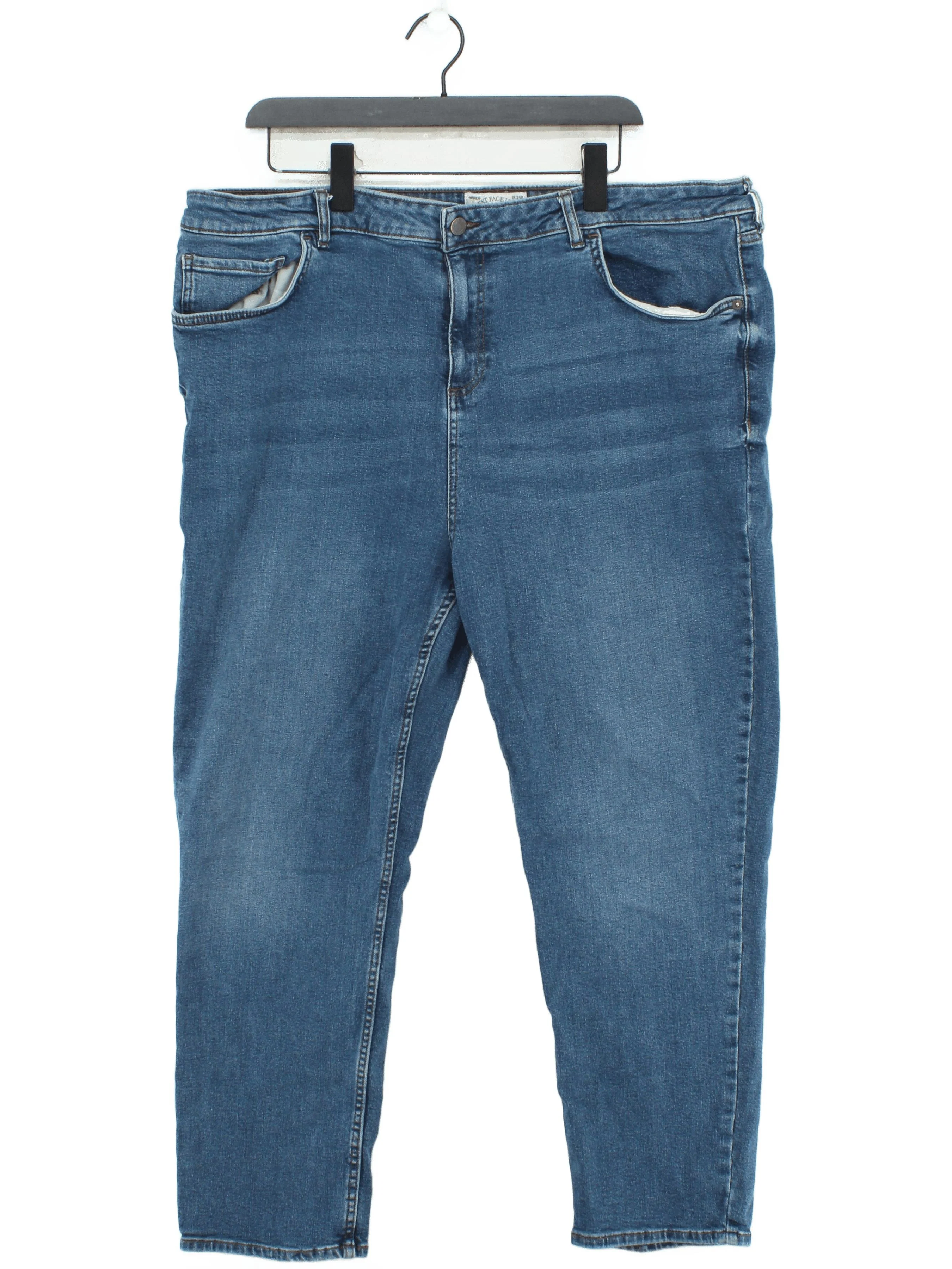Fat Face Women's Jeans UK 24 Blue Cotton with Elastane Straight