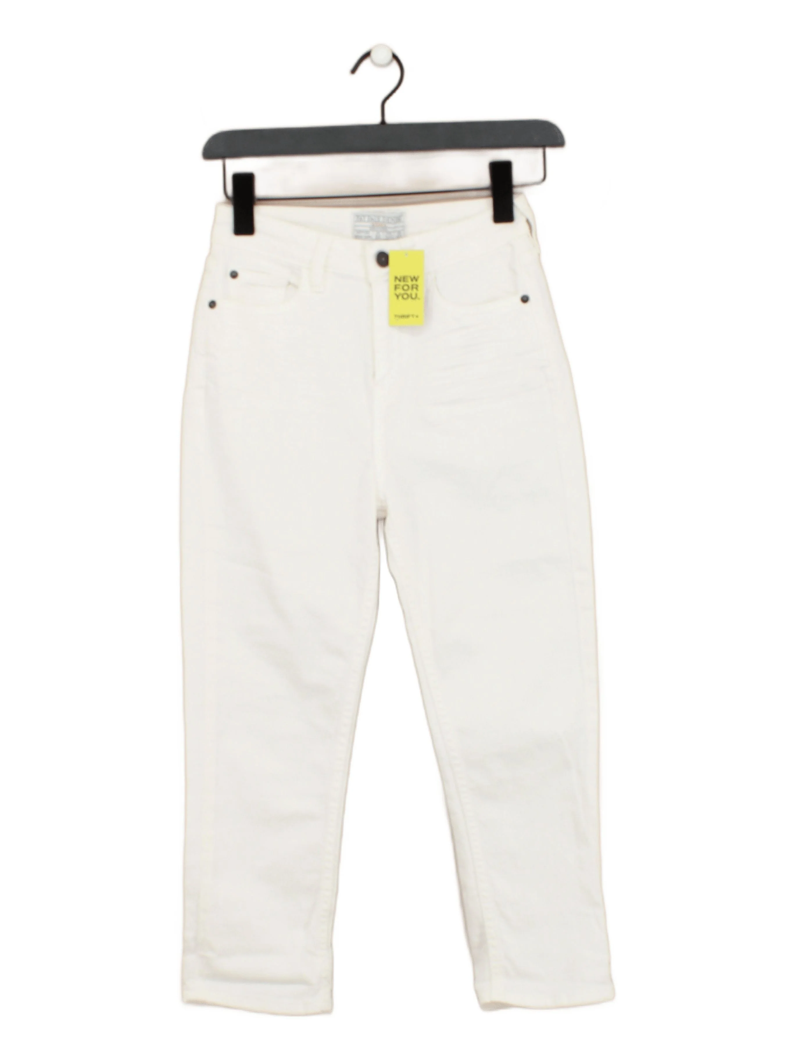 Fat Face Women's Jeans UK 8 White Cotton with Elastane Cropped