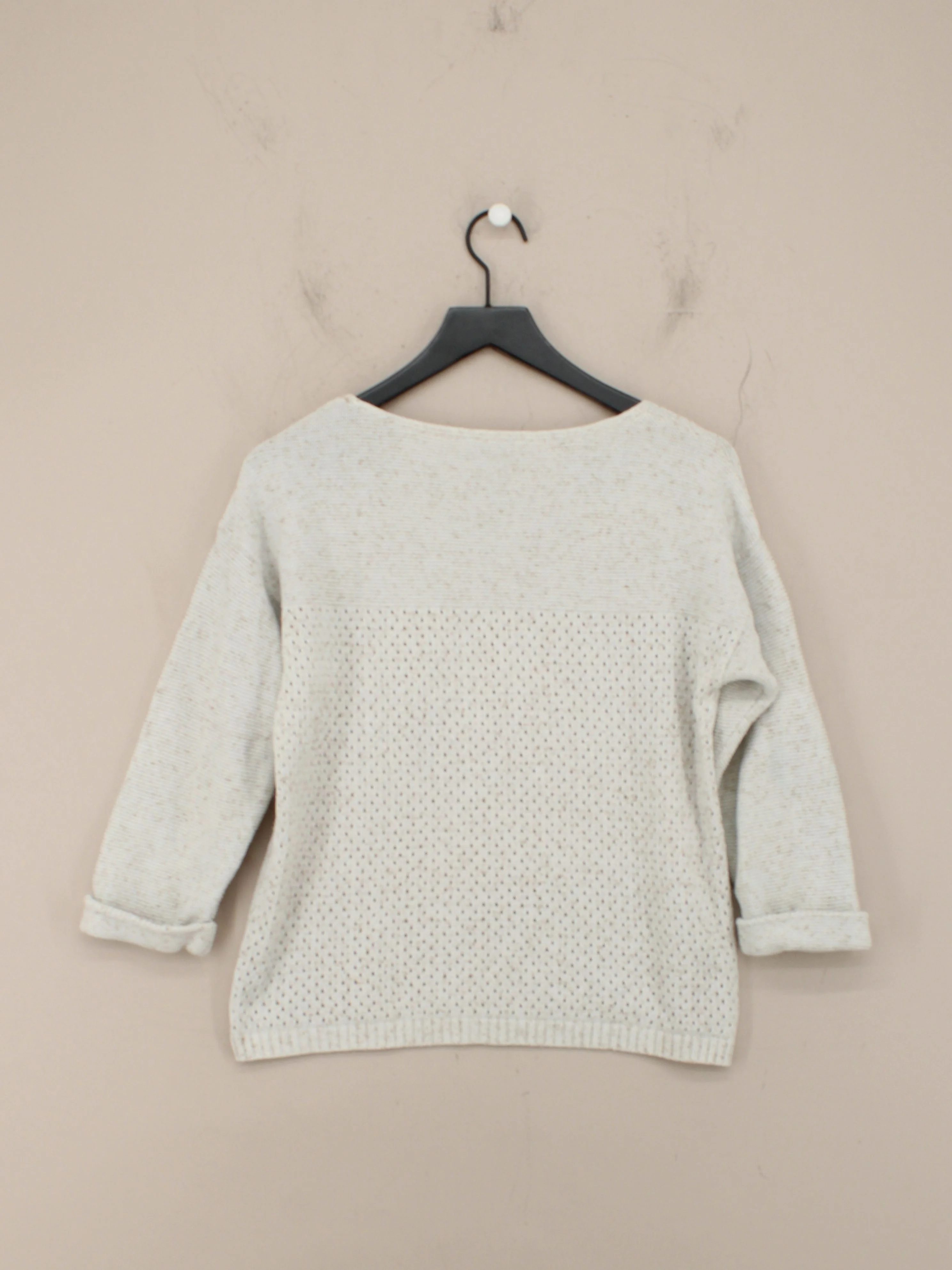 Fat Face Women's Jumper UK 12 Cream 100% Cotton Round Neck Pullover - Image 2