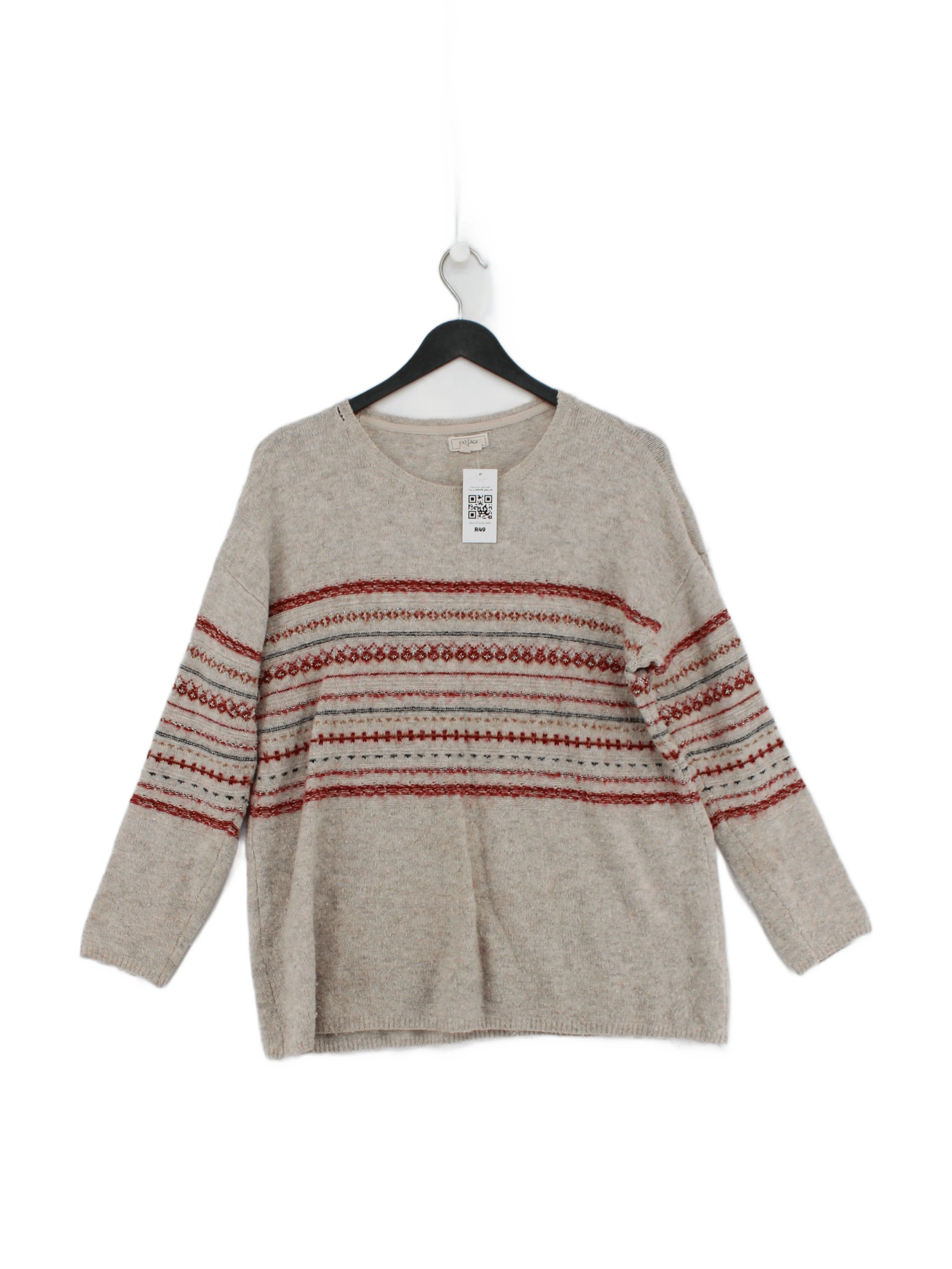 Fat Face Women's Jumper UK 12 Cream Viscose