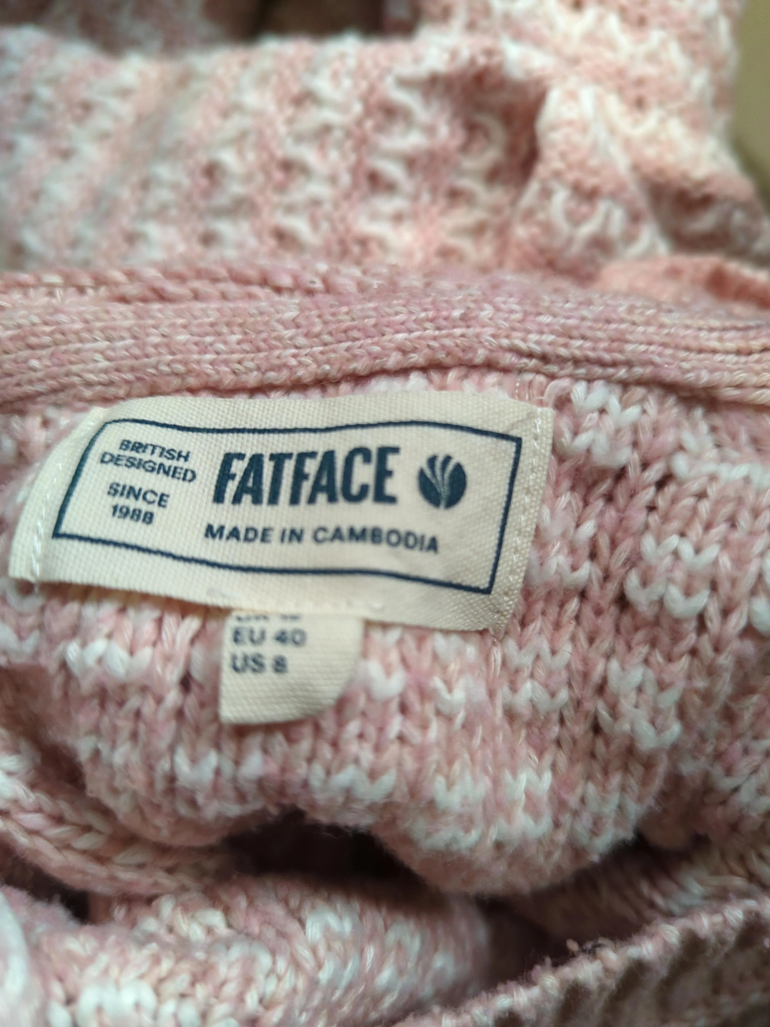 Fat Face Women's Jumper UK 12 Pink Cotton with Polyester Crew Neck Pullover - Image 6