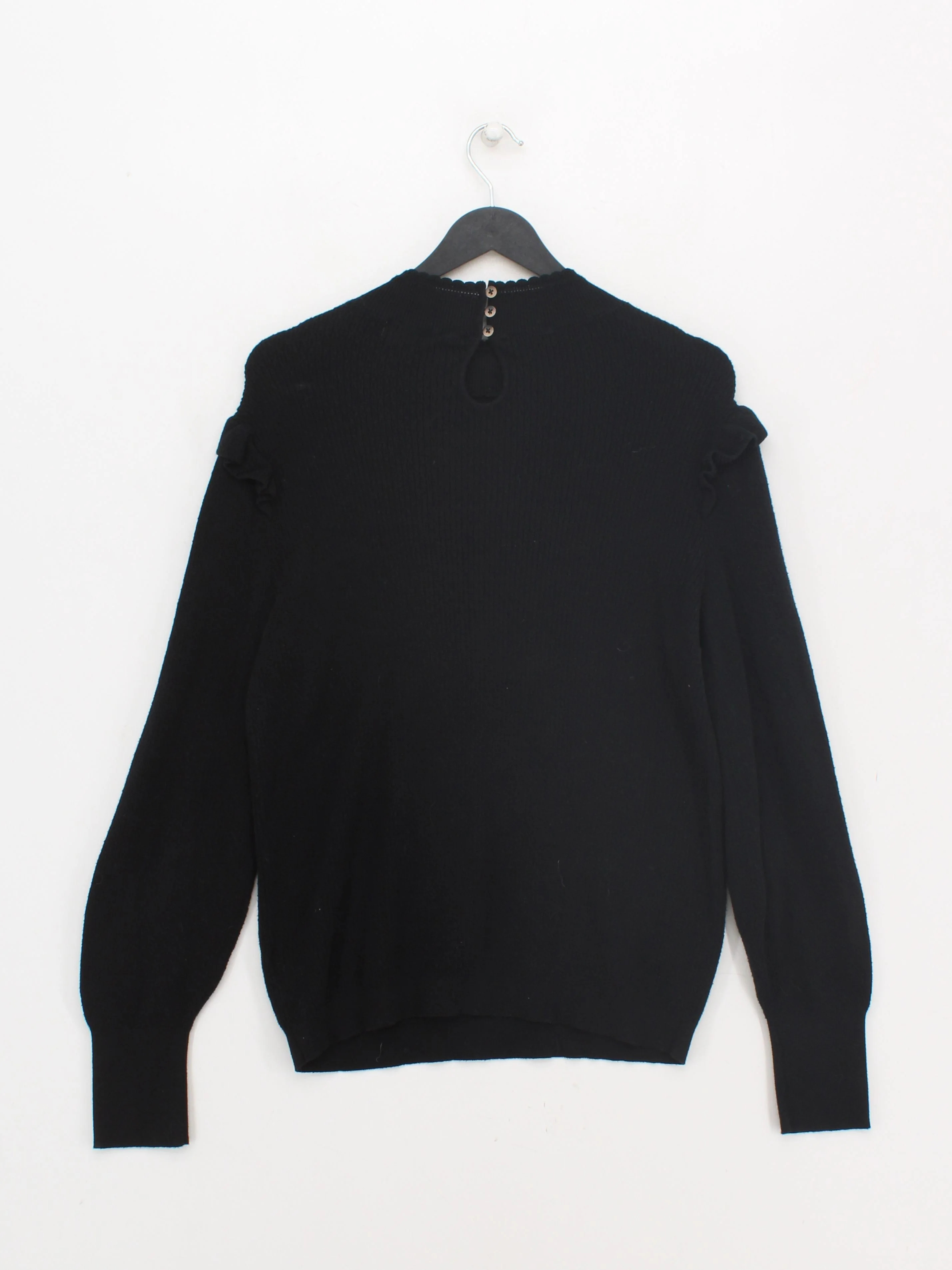 Fat Face Women's Jumper UK 14 Black 100% Cotton Crew Neck Pullover - Image 2