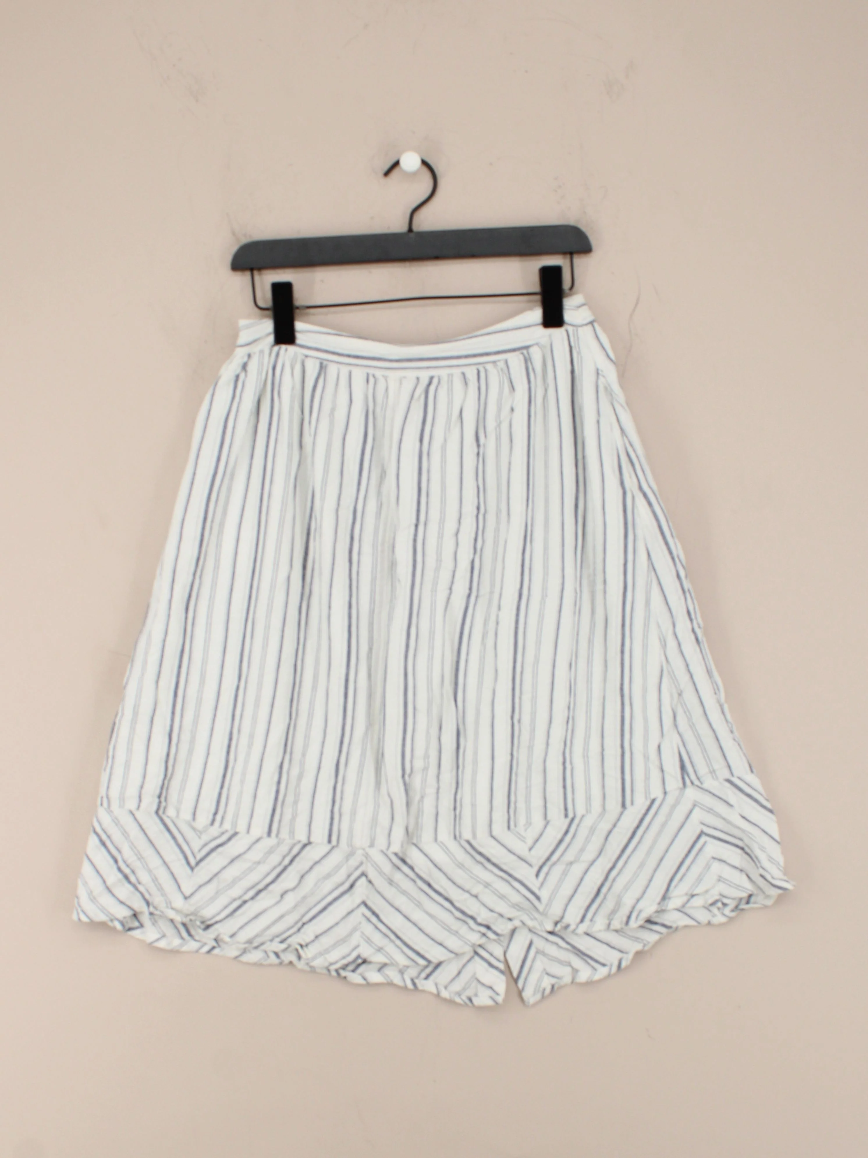 Fat Face Women's Midi Skirt UK 10 White Viscose with Cotton, Linen A-Line - Image 2