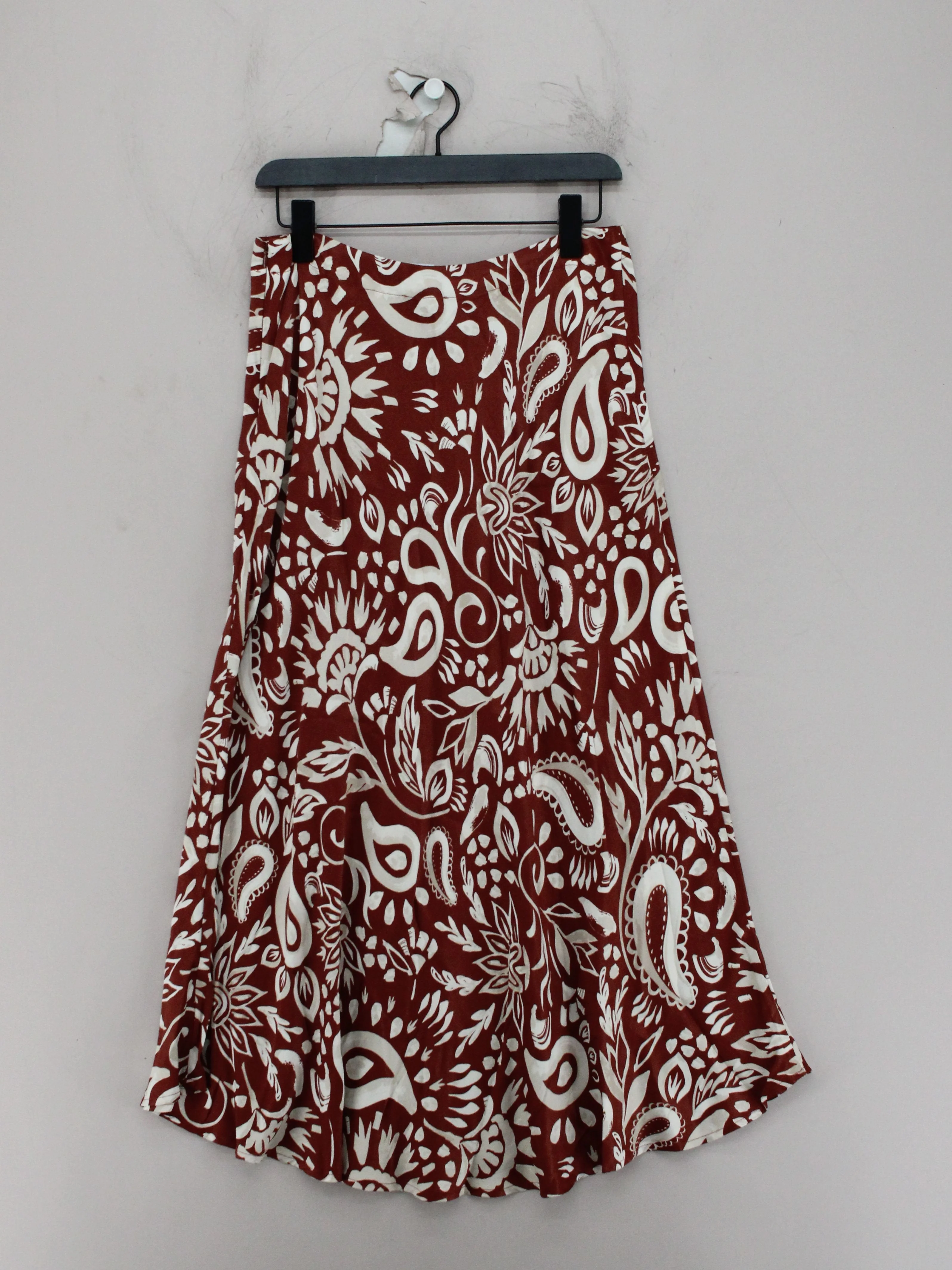 Fat Face Women's Midi Skirt UK 12 Brown Paisley 100% Viscose Midi A-Line - Image 2