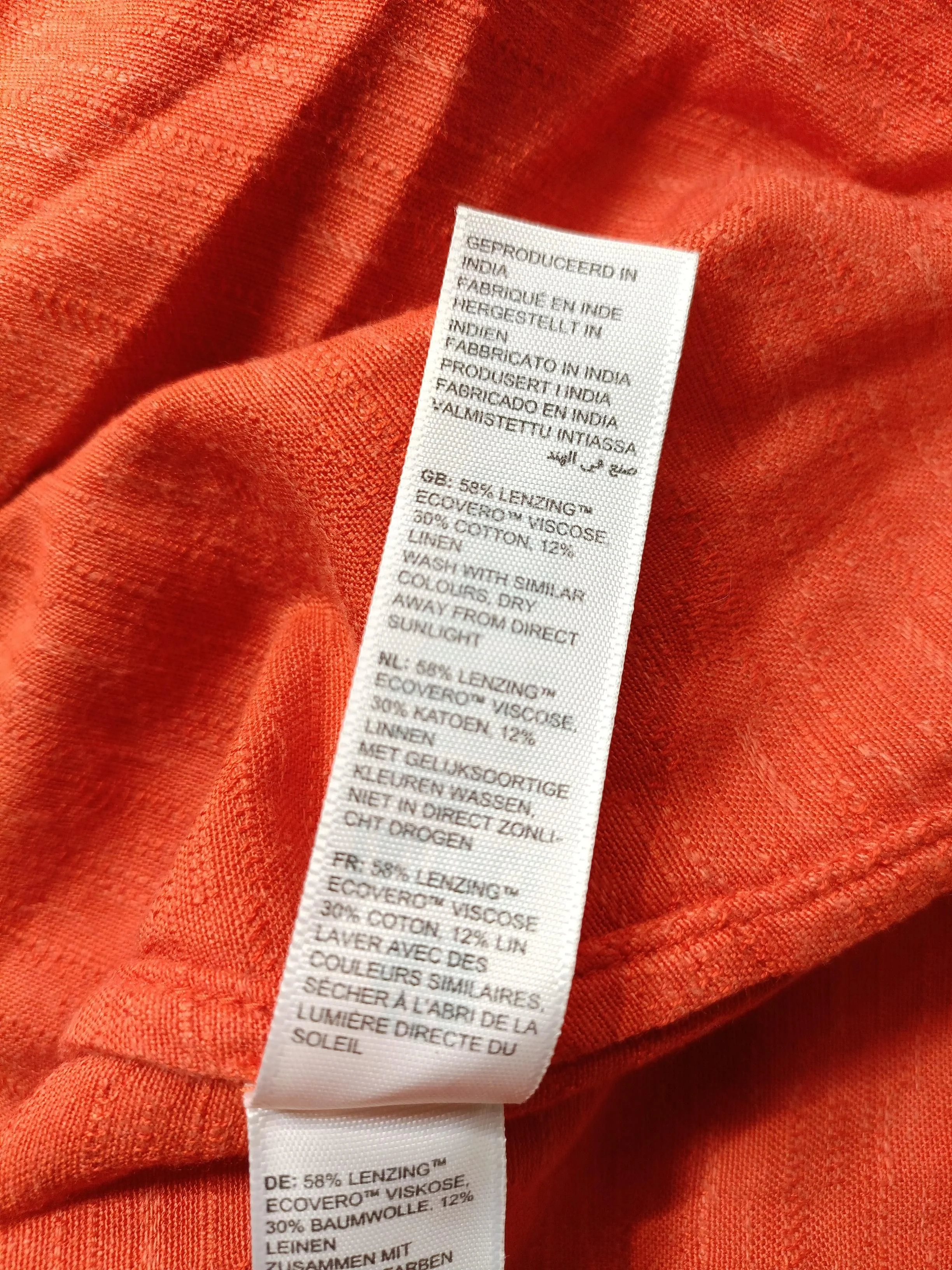 Fat Face Women's Midi Skirt UK 16 Orange Viscose with Cotton, Linen Midi Wrap - Image 6