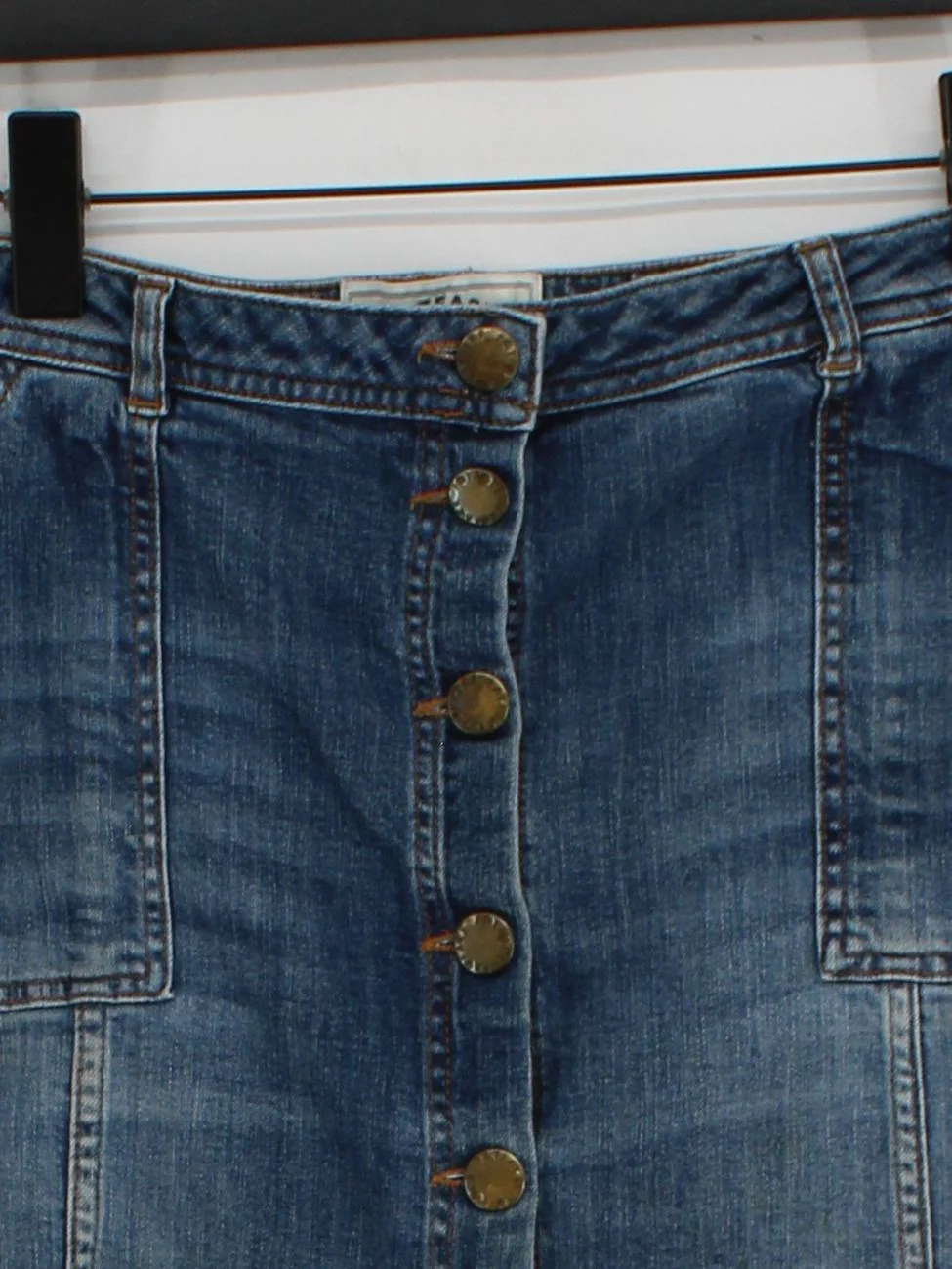 Fat Face Women's Mini Skirt UK 12 Blue Cotton with Elastane Short Mini - Image 3