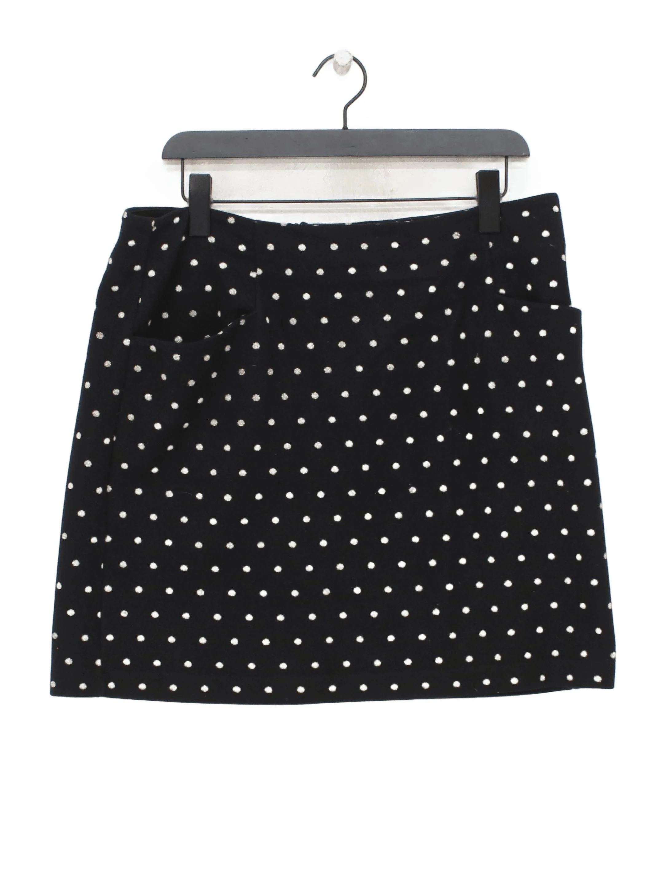 Fat Face Women's Mini Skirt UK 16 Black Polkadot 100% Other Short Mini