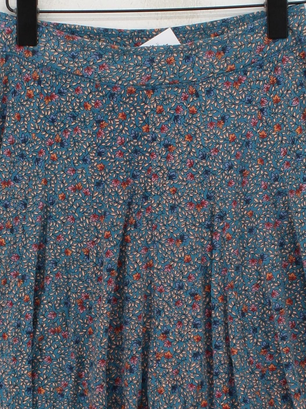 Fat Face Women's Mini Skirt UK 8 Blue Floral Viscose with Elastane Short Mini - Image 3
