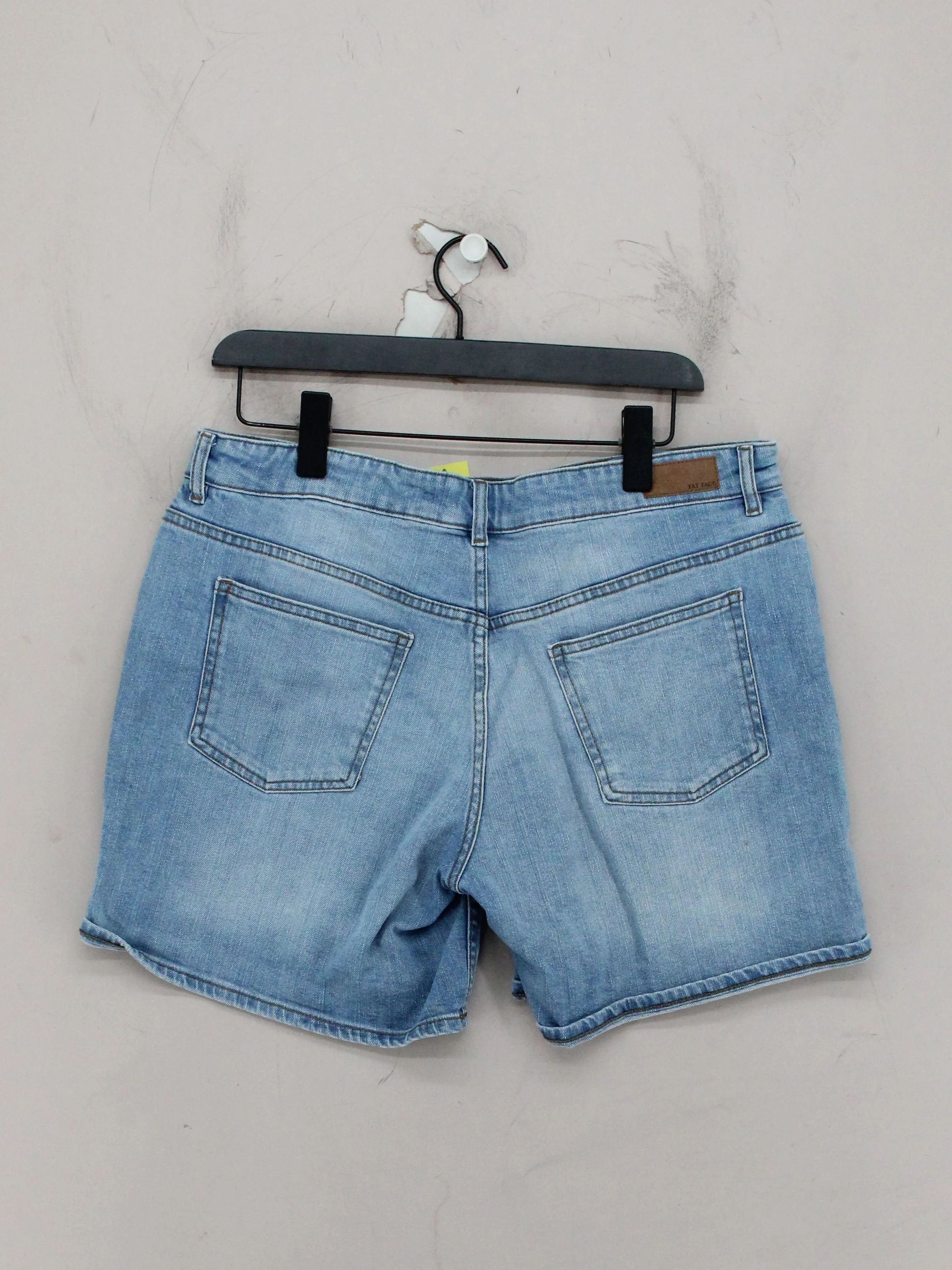 Fat Face Women's Shorts UK 14 Blue Cotton with Elastane Cut-Off - Image 2
