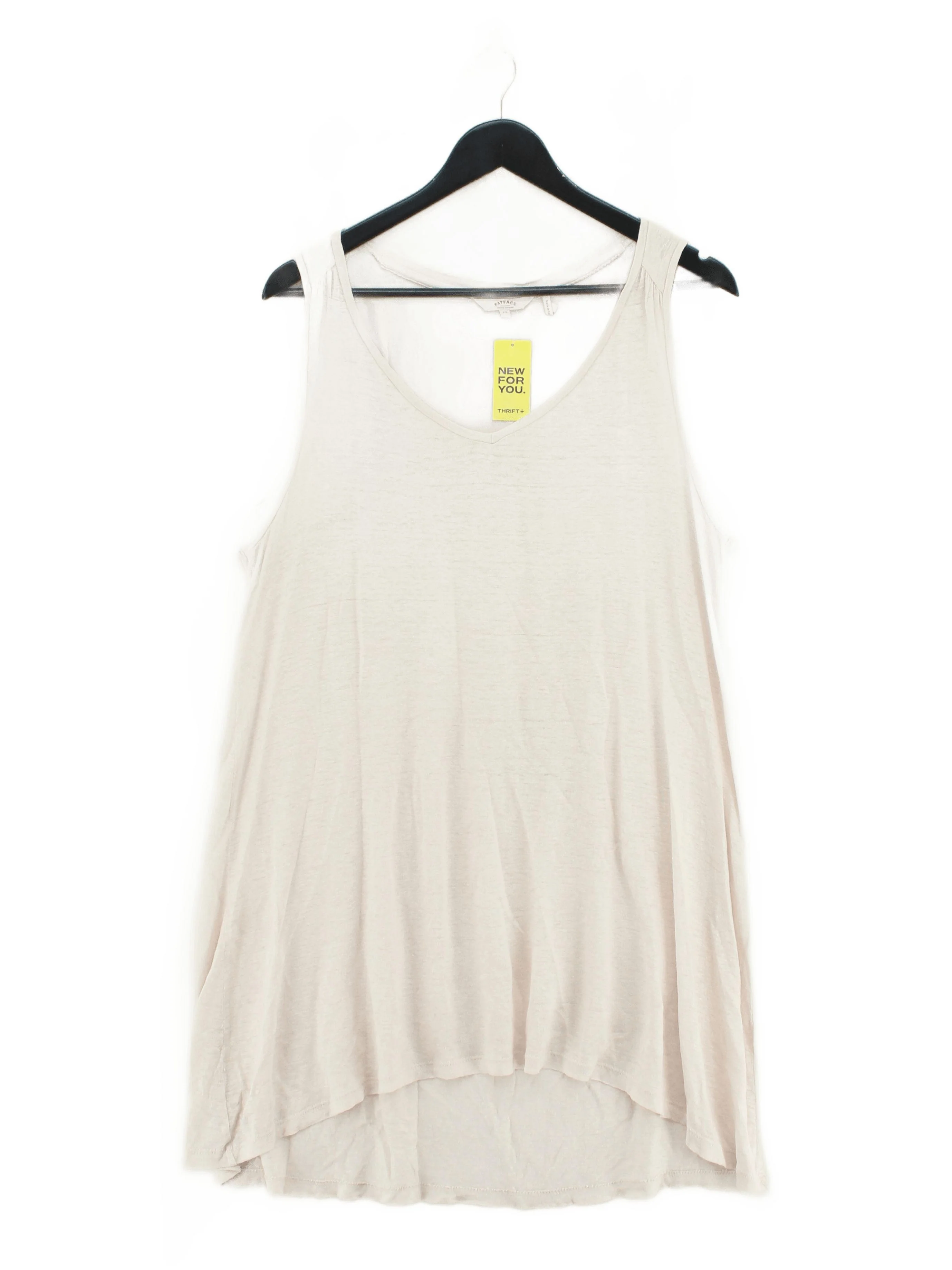 Fat Face Women's T-Shirt UK 10 Pink 100% Cotton Sleeveless V-Neck Basic