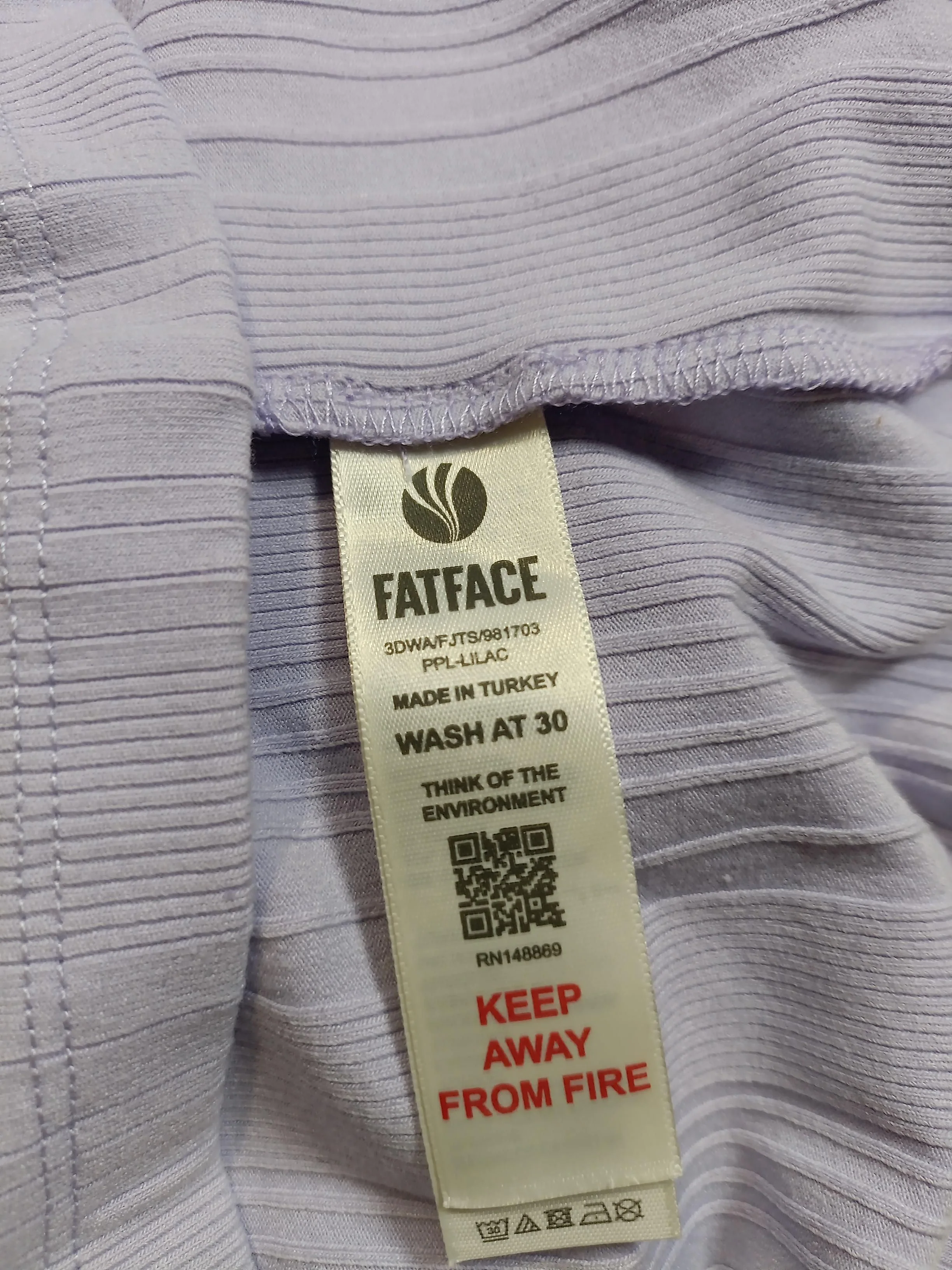 Fat Face Women's T-Shirt UK 10 Purple Polyester with Viscose, Elastane Basic - Image 5