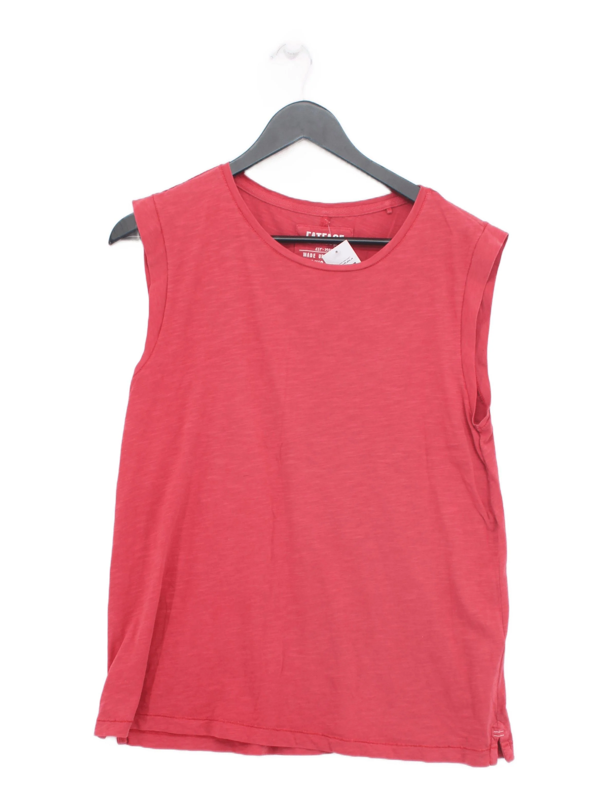 Fat Face Women's T-Shirt UK 12 Red 100% Cotton Sleeveless Basic