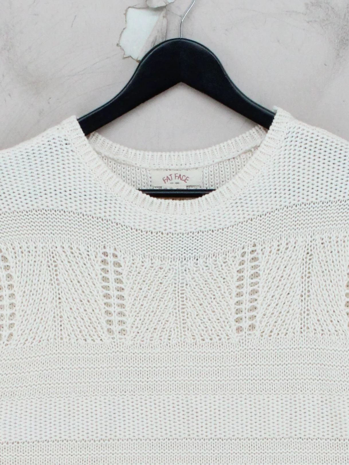 Fat Face Women's Top UK 10 Cream Acrylic with Nylon Basic - Image 3