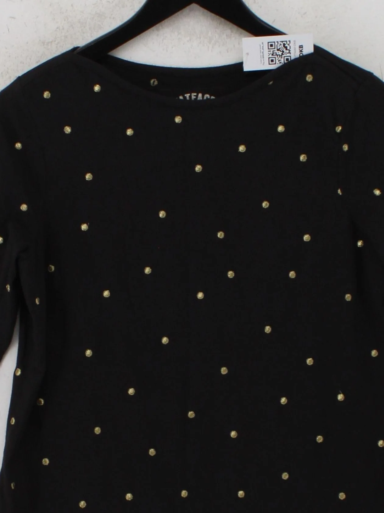 Fat Face Women's Top UK 12 Black Cotton with Elastane Basic - Image 3