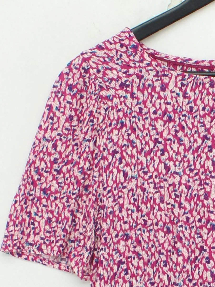 Fat Face Women's Top UK 14 Pink 100% Viscose Short Sleeve Round Neck Basic - Image 4