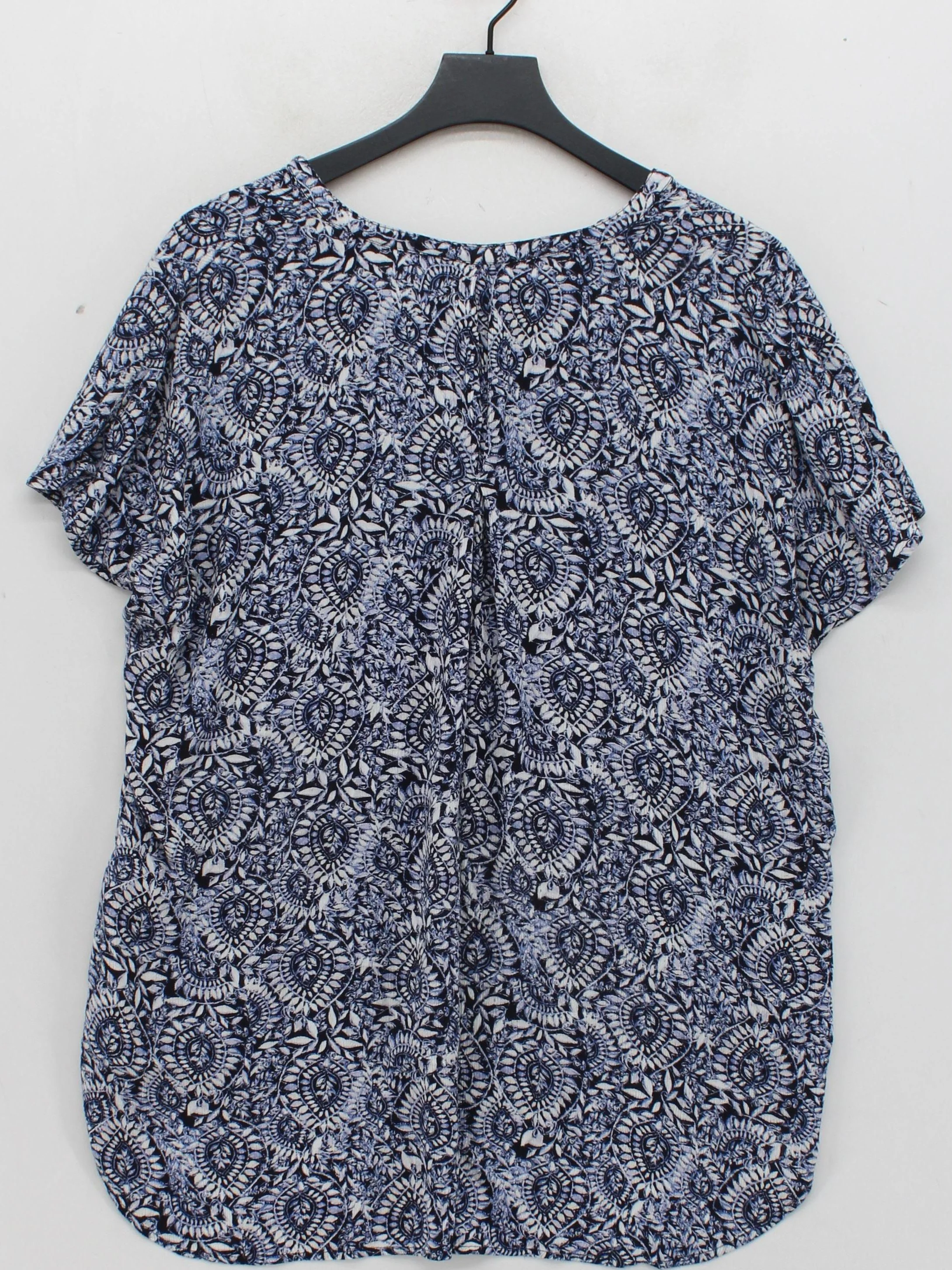Fat Face Women's Top UK 16 Multi 100% Viscose Short Sleeve V-Neck Basic - Image 2