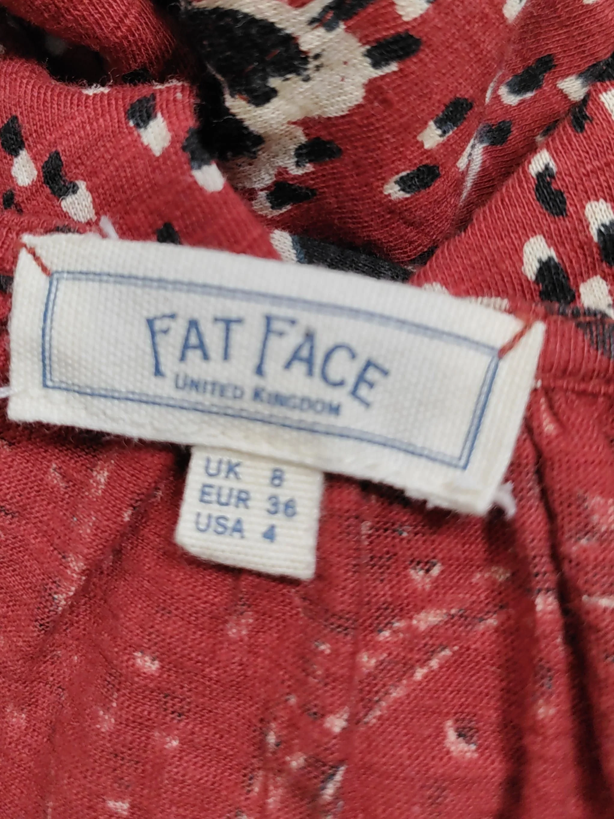 Fat Face Women's Top UK 8 Red Cotton with Lyocell Modal Basic - Image 5