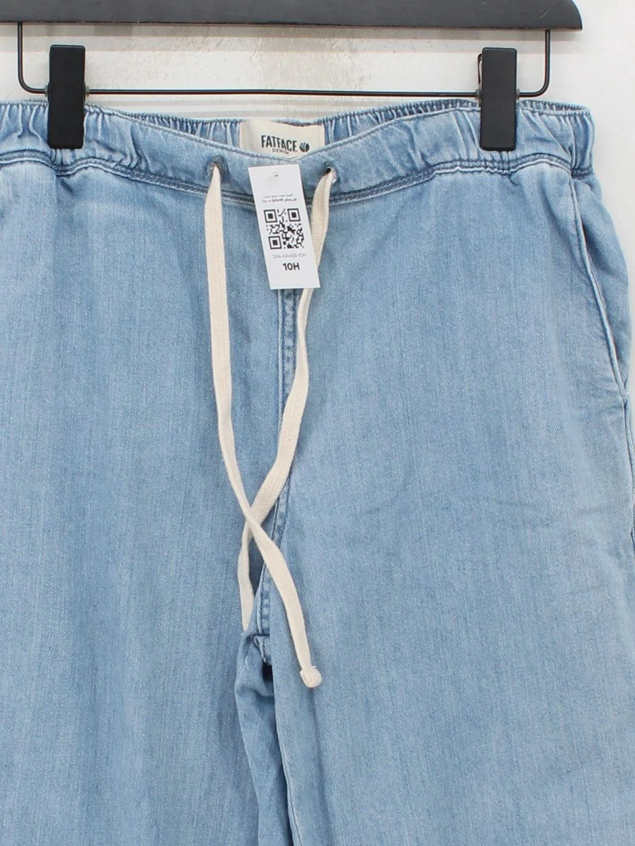 Fat Face Women's Trousers UK 10 Blue 100% Cotton Wide-Leg Sweatpants - Image 3