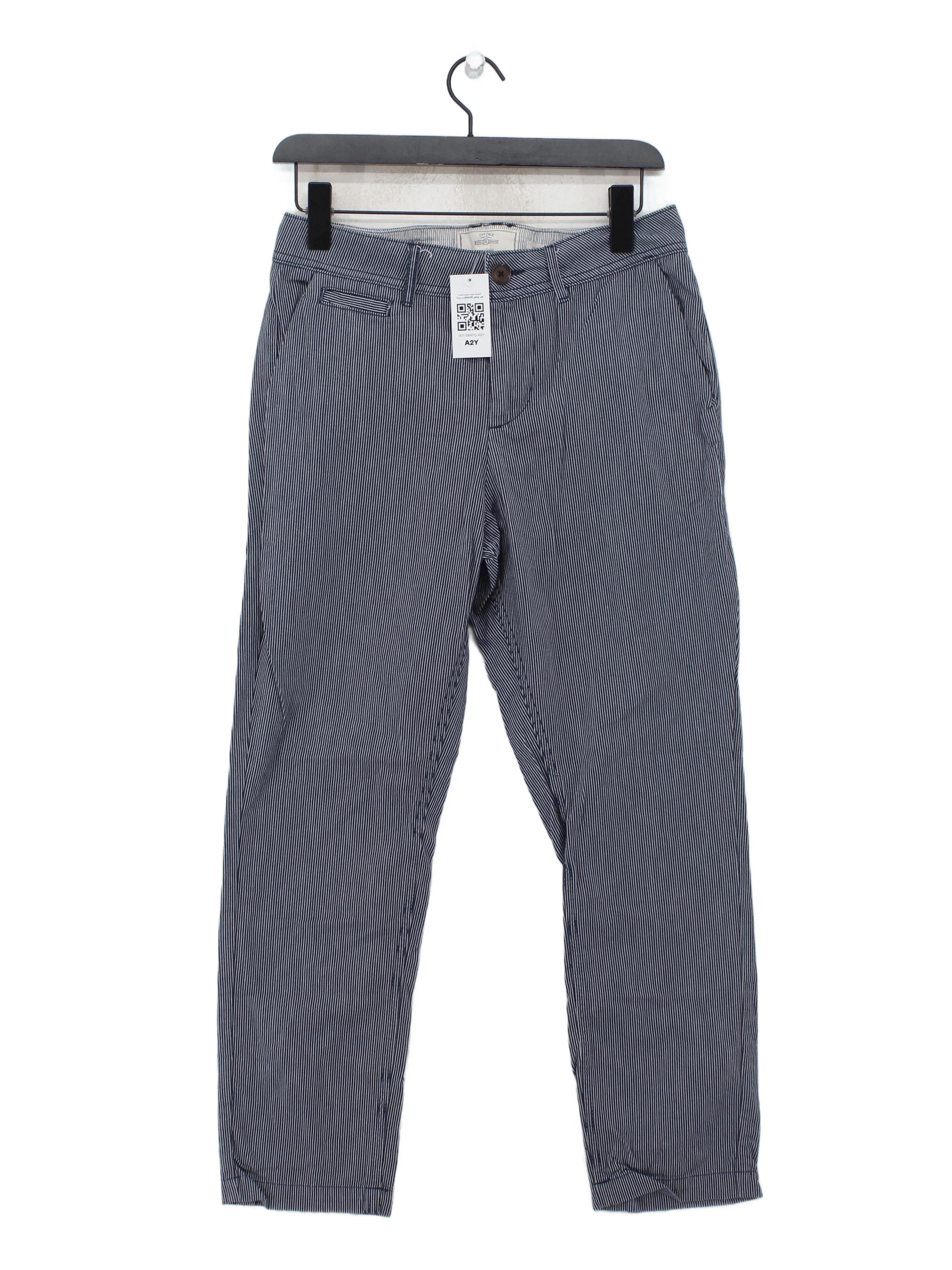 Fat Face Women's Trousers UK 10 Blue Striped Cotton with Elastane Tapered Chino