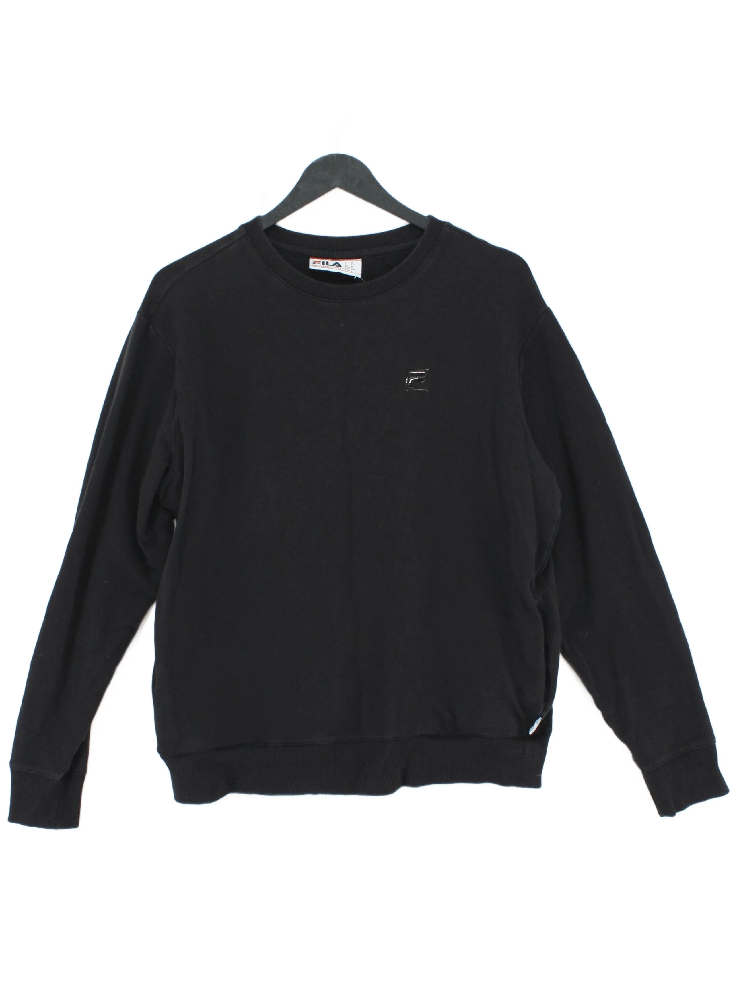 Fila Men's Hoodie M Black Cotton with Elastane Pullover