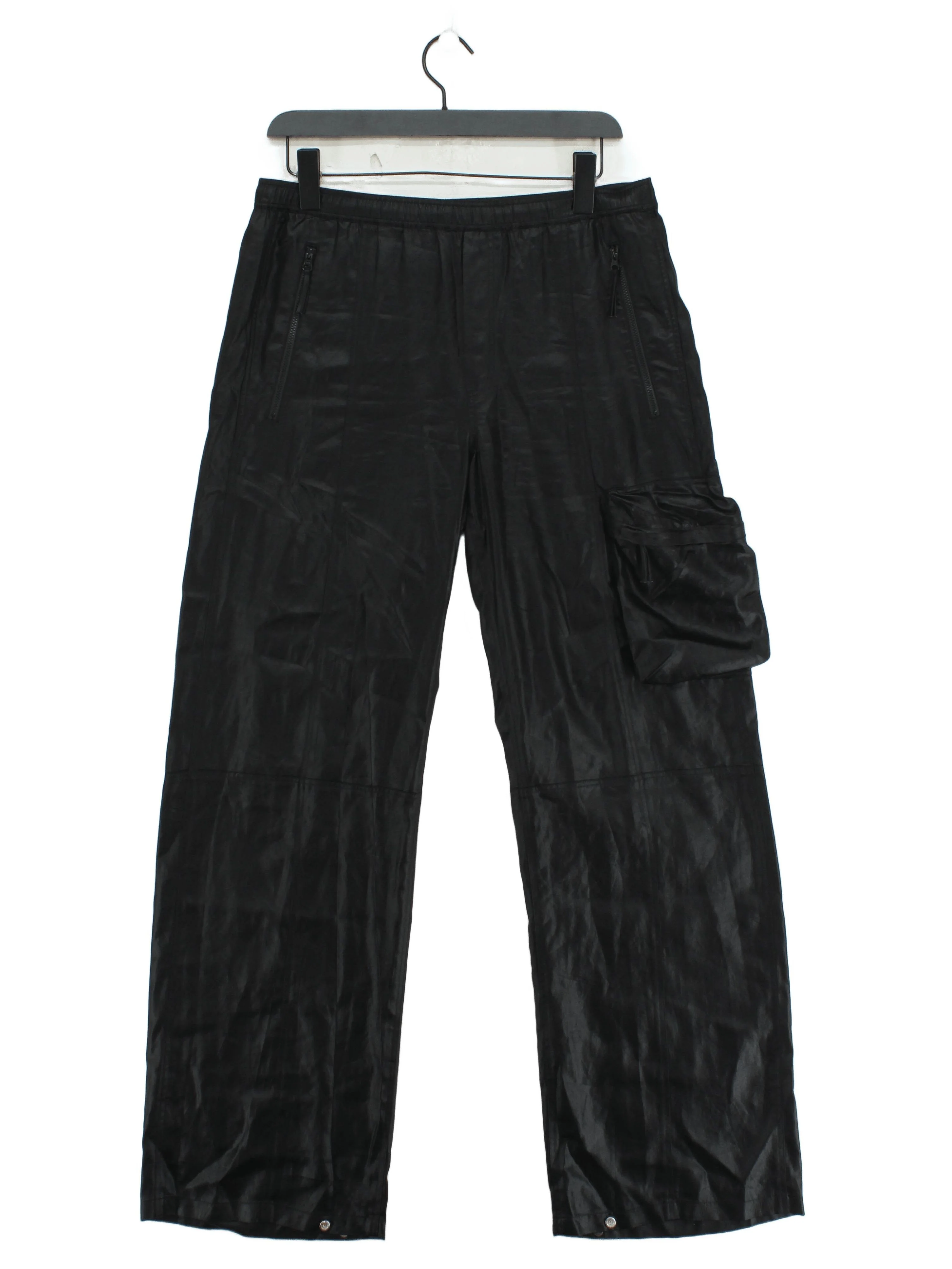 Filippa K Men's Sports Bottoms M Black 100% Polyester Wide-Leg Sweatpants