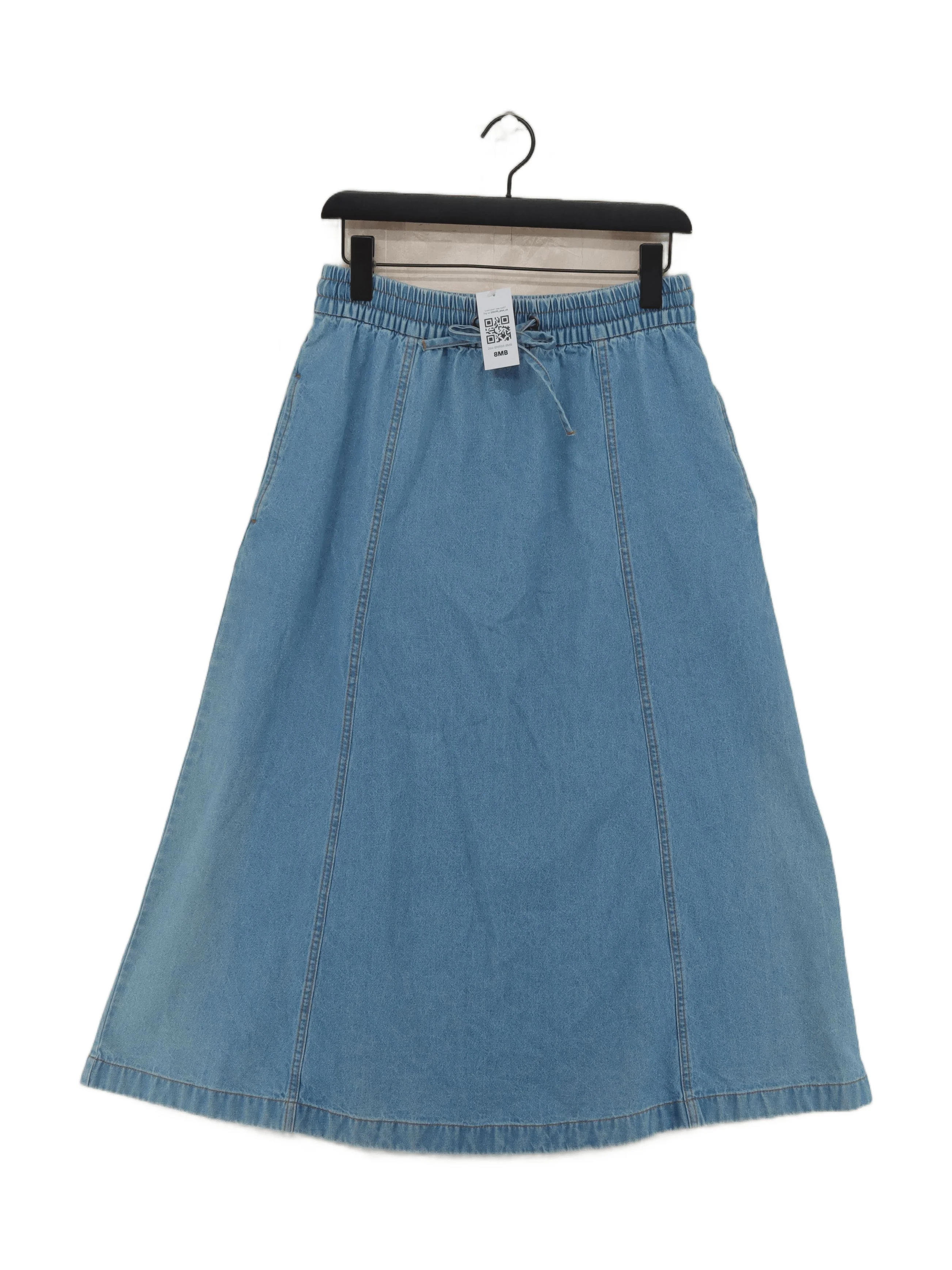 Finery Women's Midi Skirt S Blue 100% Cotton Midi A-Line