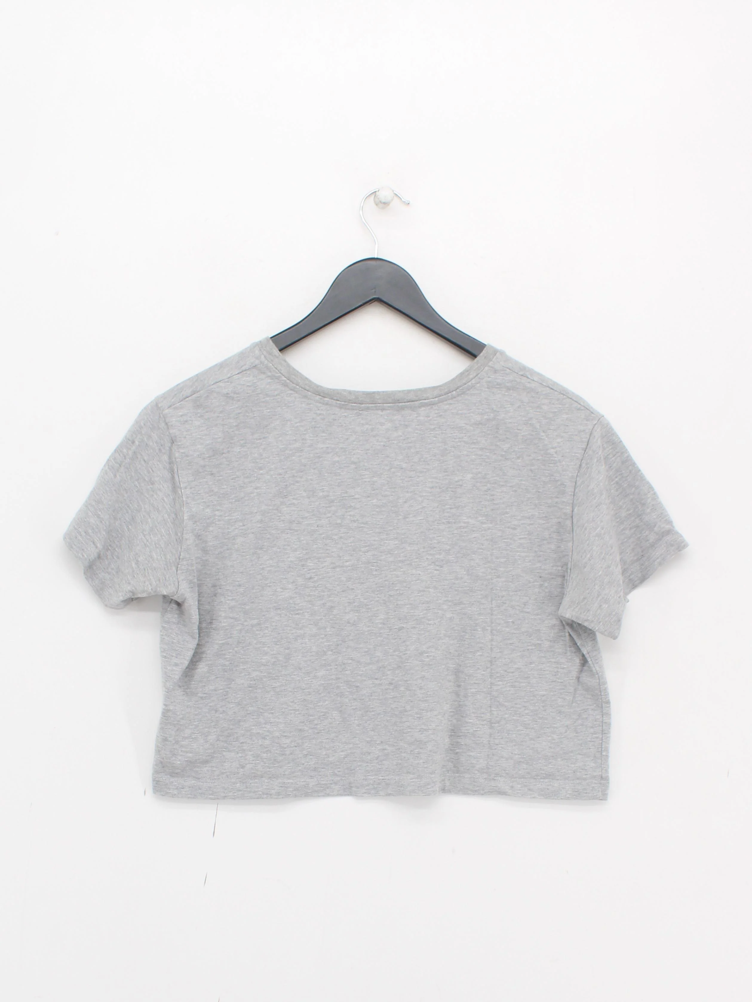 Fiorucci Women's Top M Grey Graphic 100% Cotton Short Sleeve Round Neck Cropped - Image 2