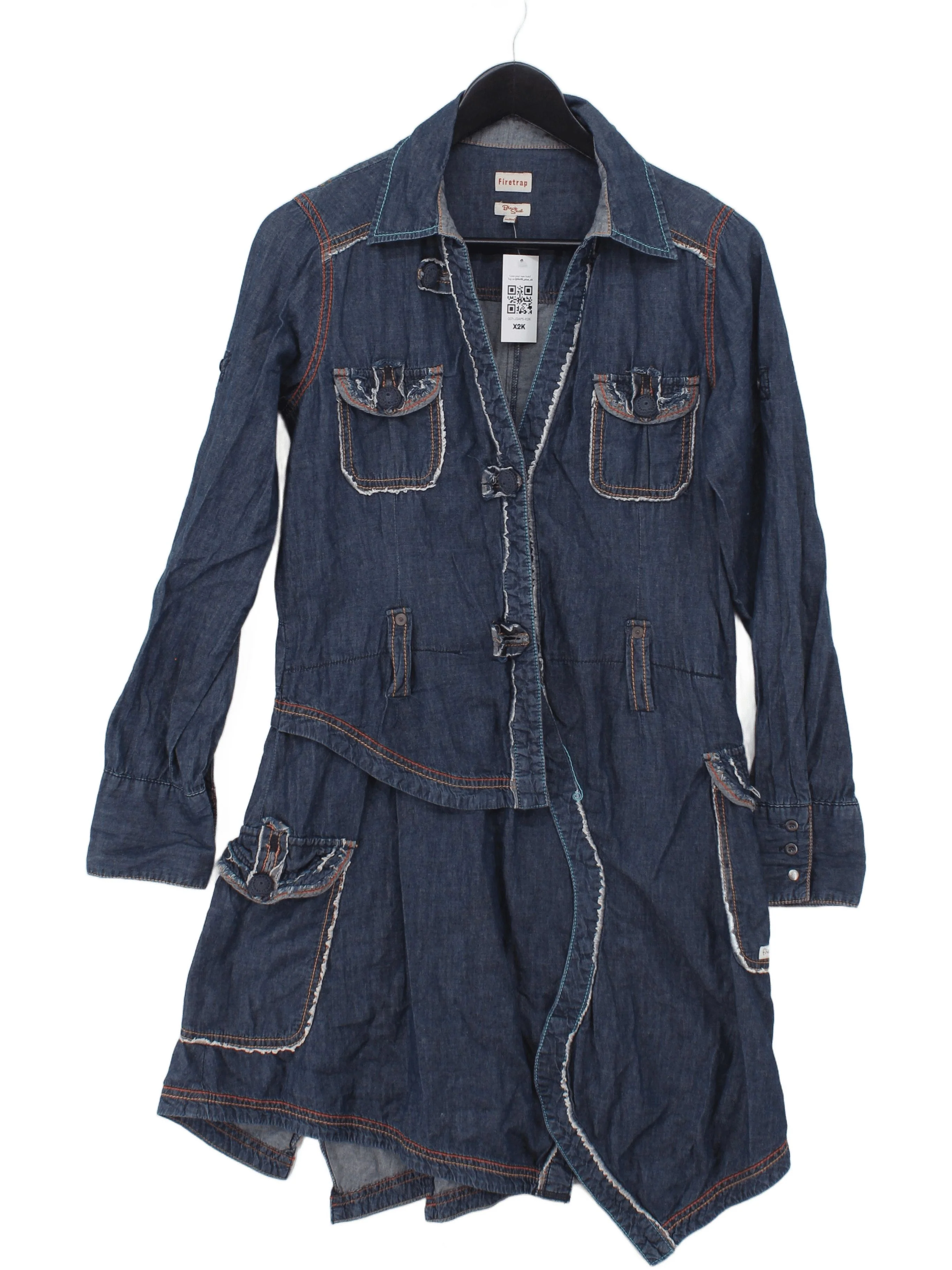 Firetrap Shirt Mini Dress M in Blue