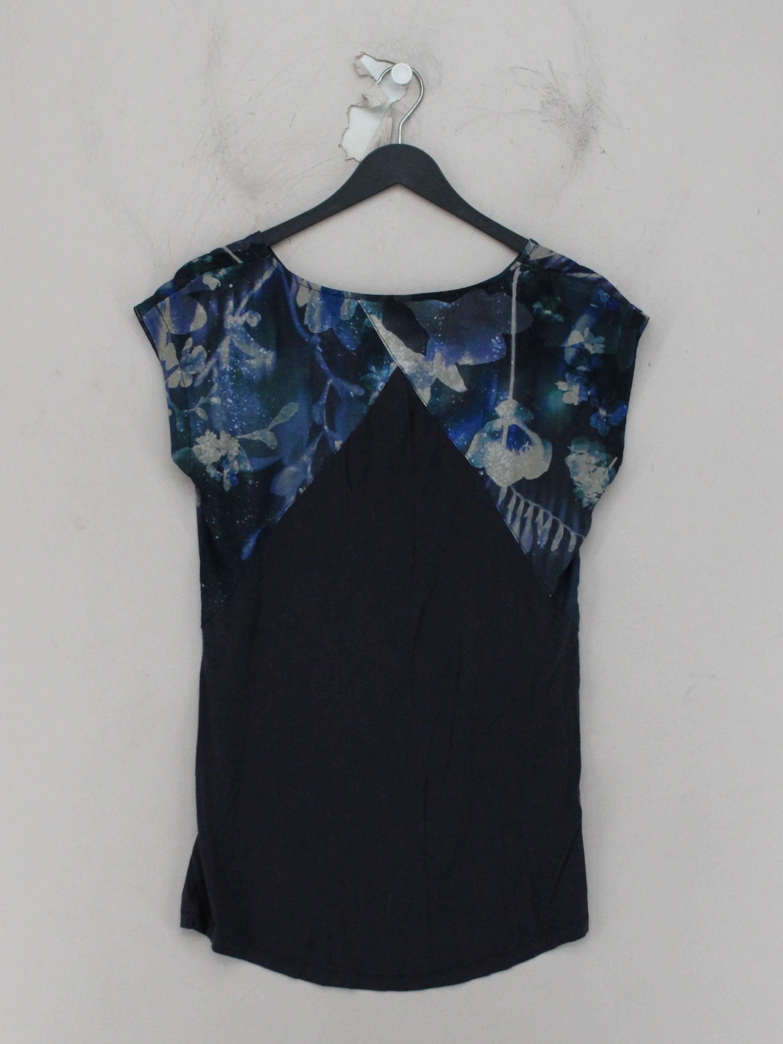 Firetrap Women's T-Shirt S Blue Floral 100% Cotton Short Sleeve Round Neck Basic - Image 2