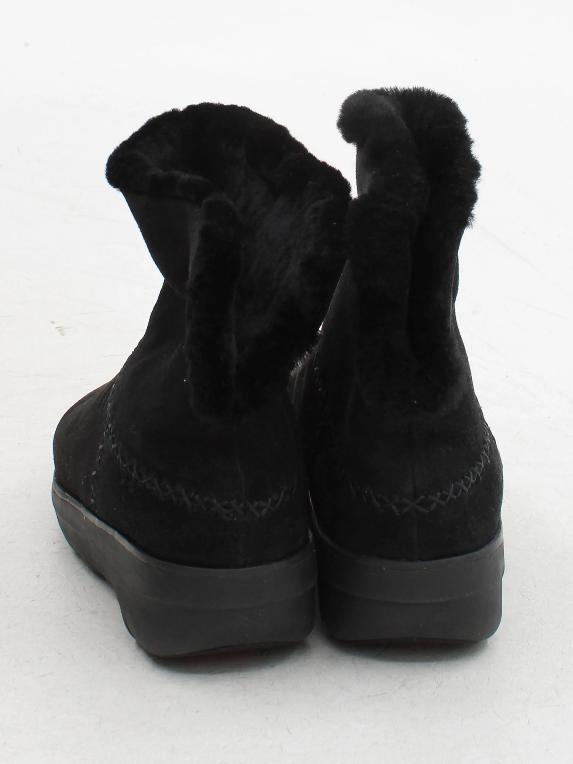 FitFlop Women's Boots UK 6 Black Suede with Faux Fur Wellies - Image 3
