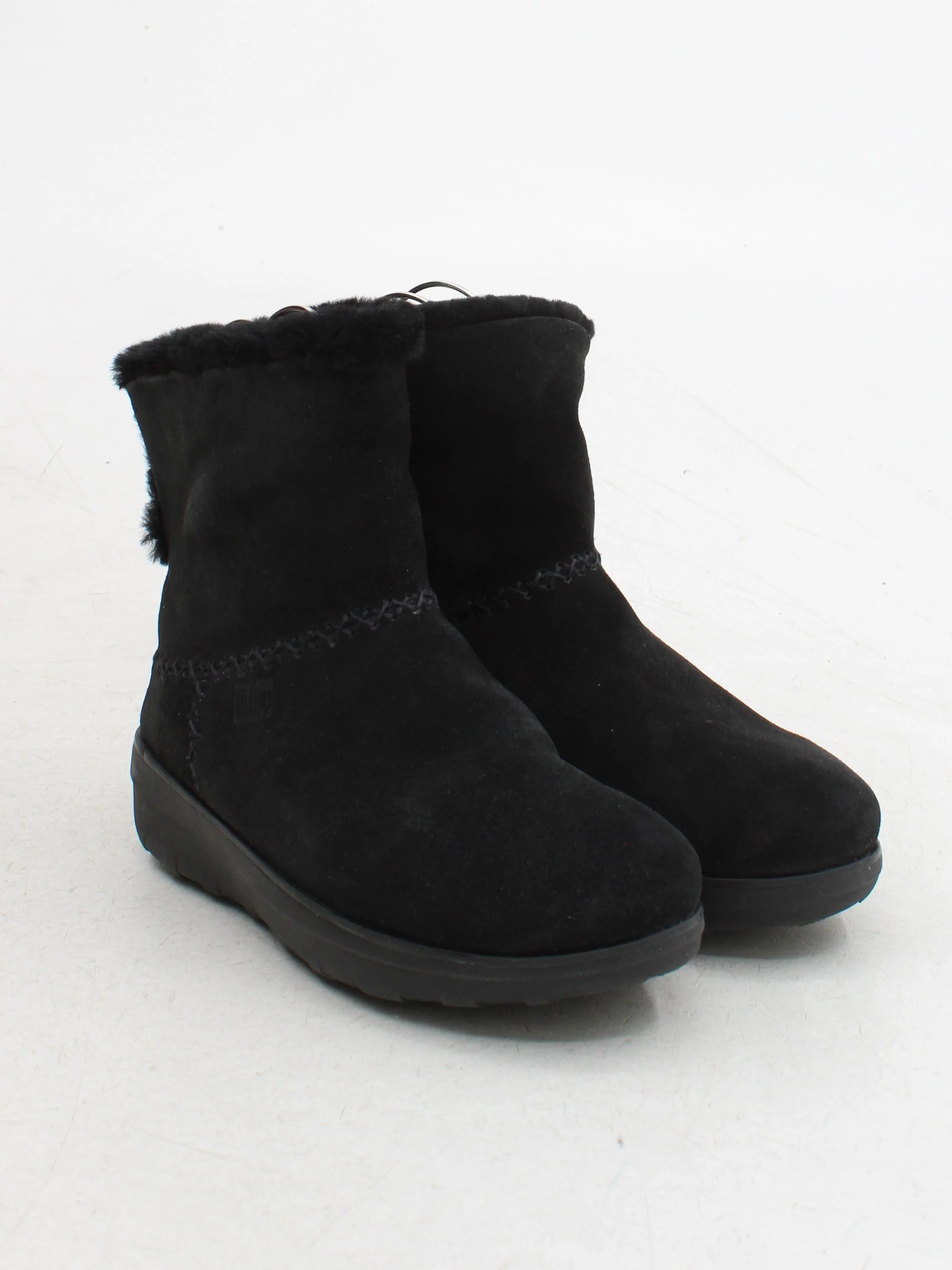 FitFlop Women's Boots UK 6 Black Suede with Faux Fur Wellies - Image 4