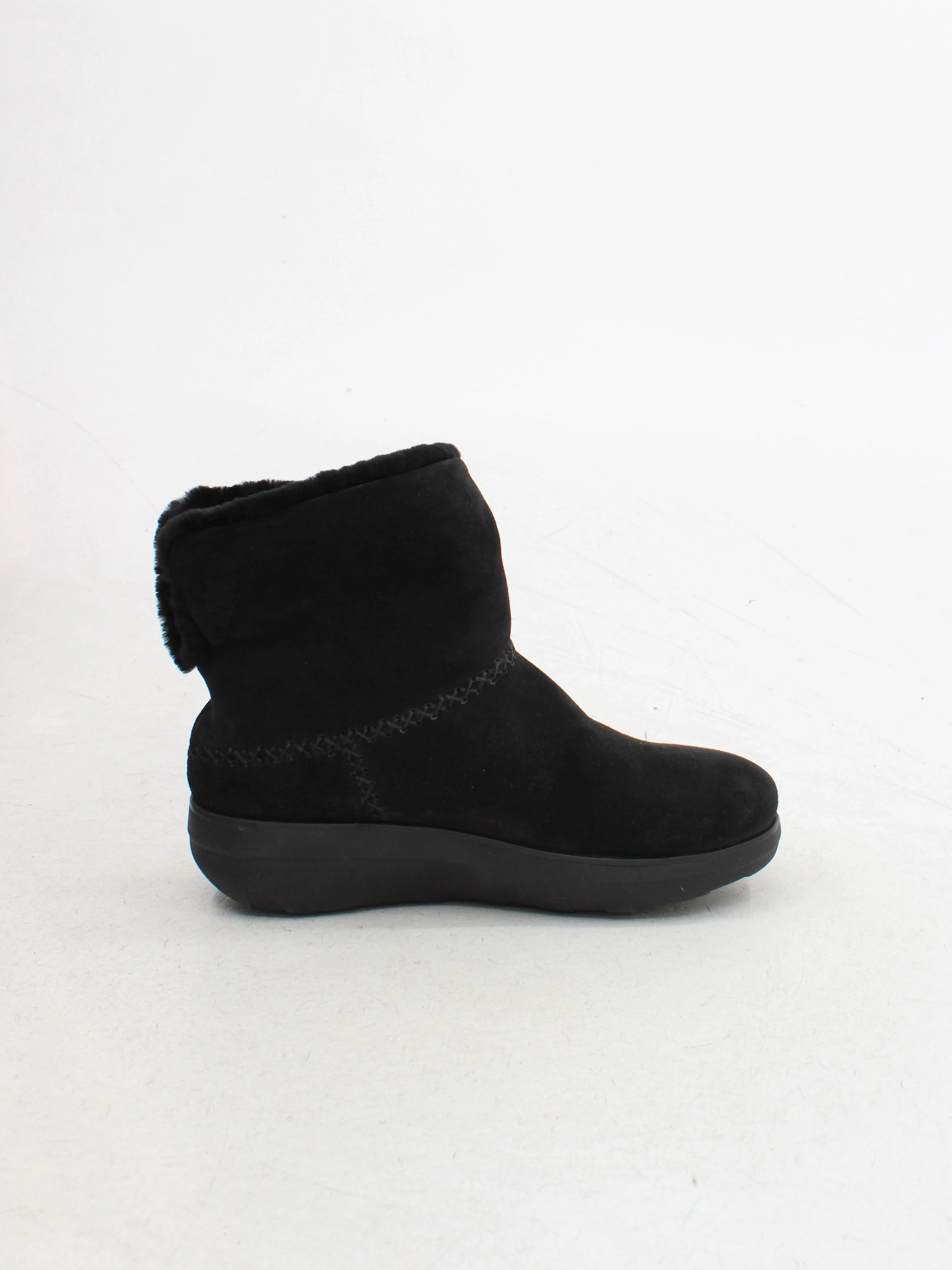 FitFlop Women's Boots UK 6 Black Suede with Faux Fur Wellies - Image 5
