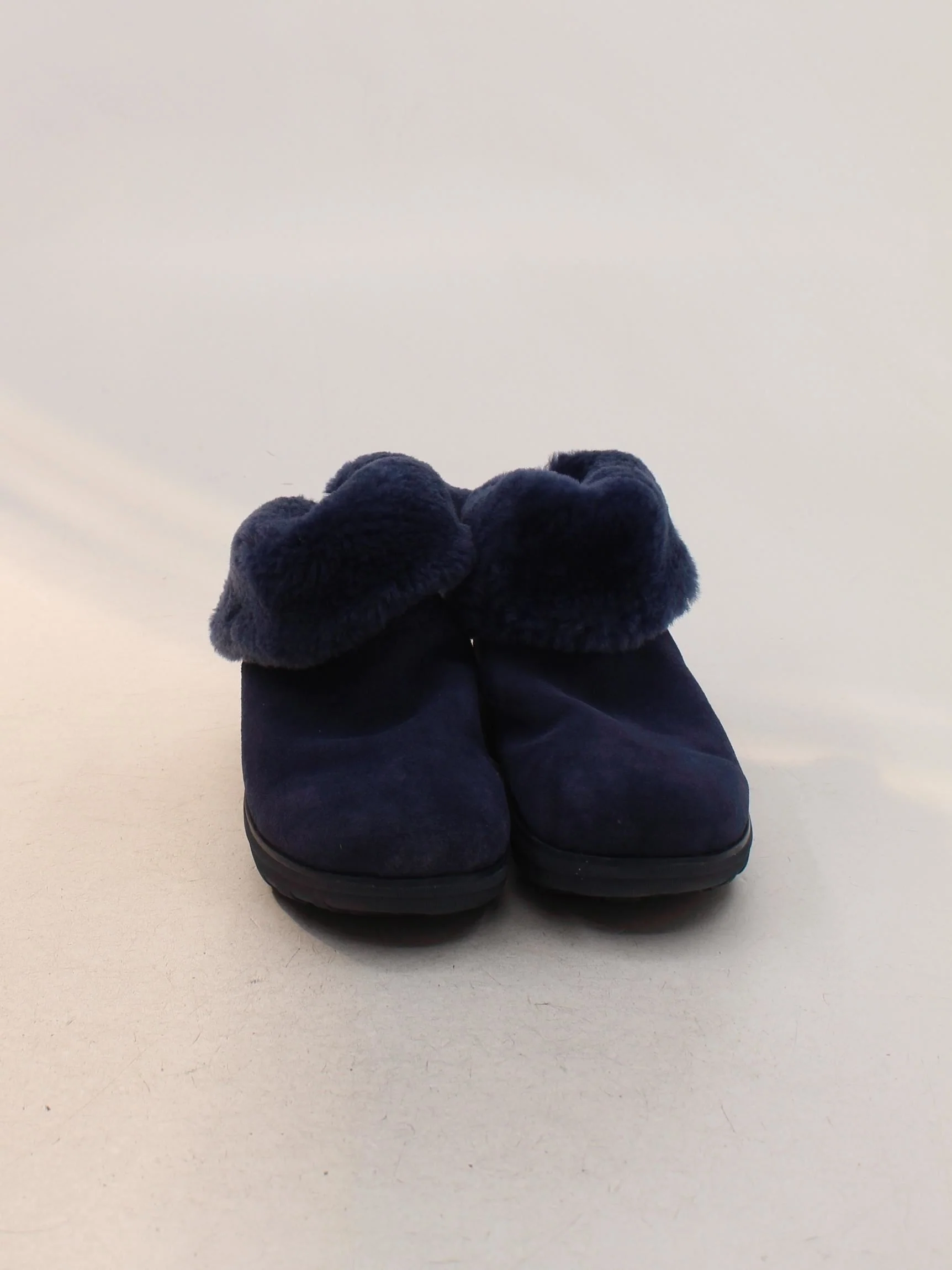 FitFlop Women's Boots UK 6 Blue Suede with Faux Fur Combat - Image 2