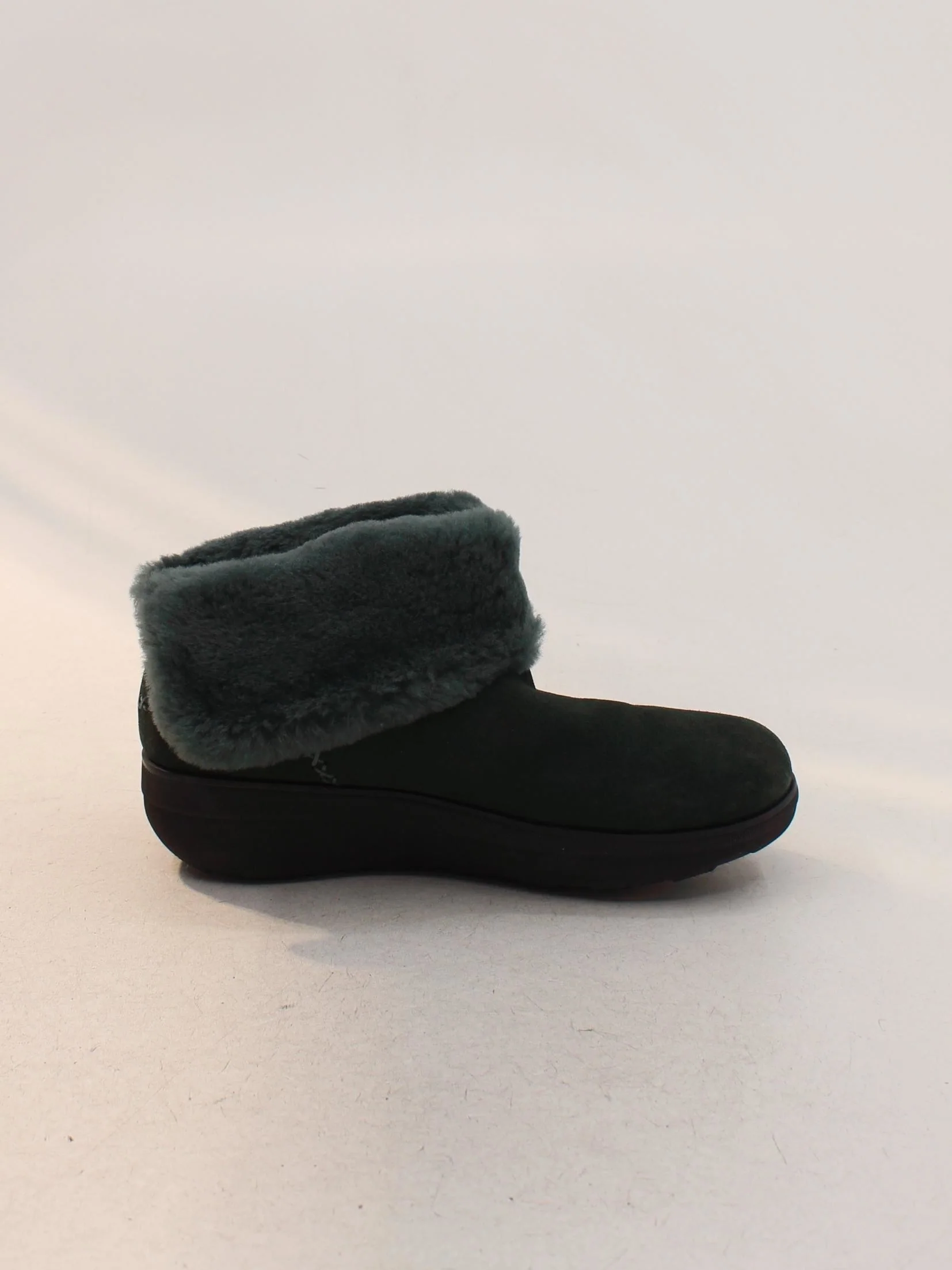 FitFlop Women's Boots UK 6 Green Suede with Faux Fur Platform - Image 5