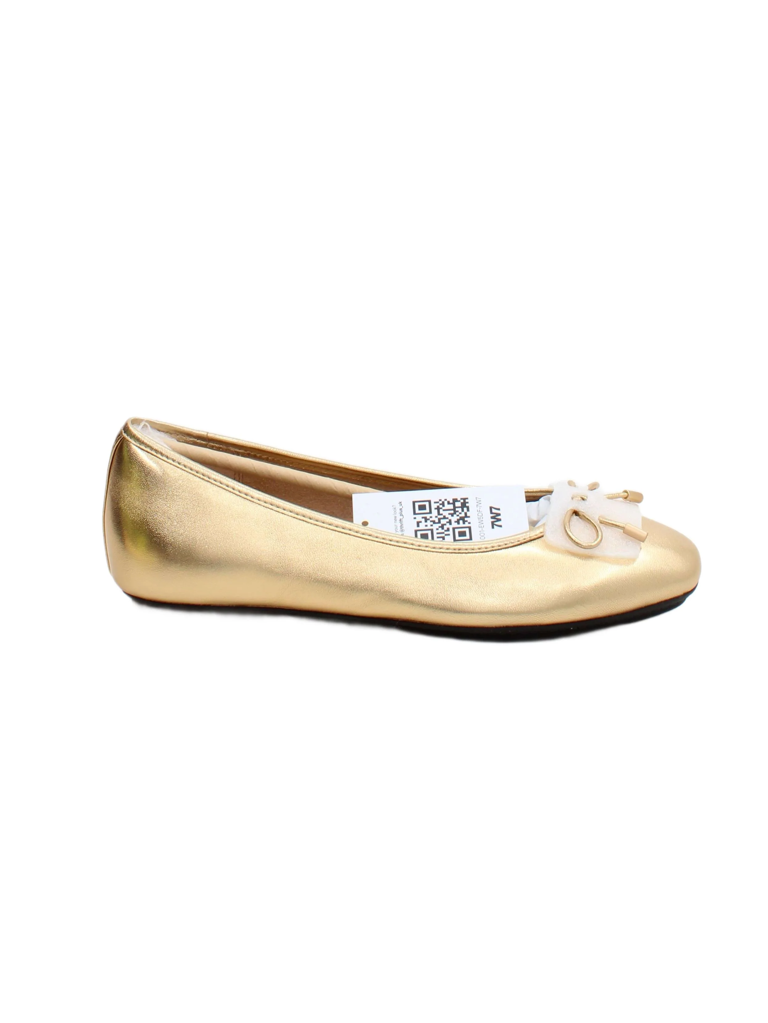 FitFlop Women's Flat Shoes UK 5 Gold 100% Leather Ballet