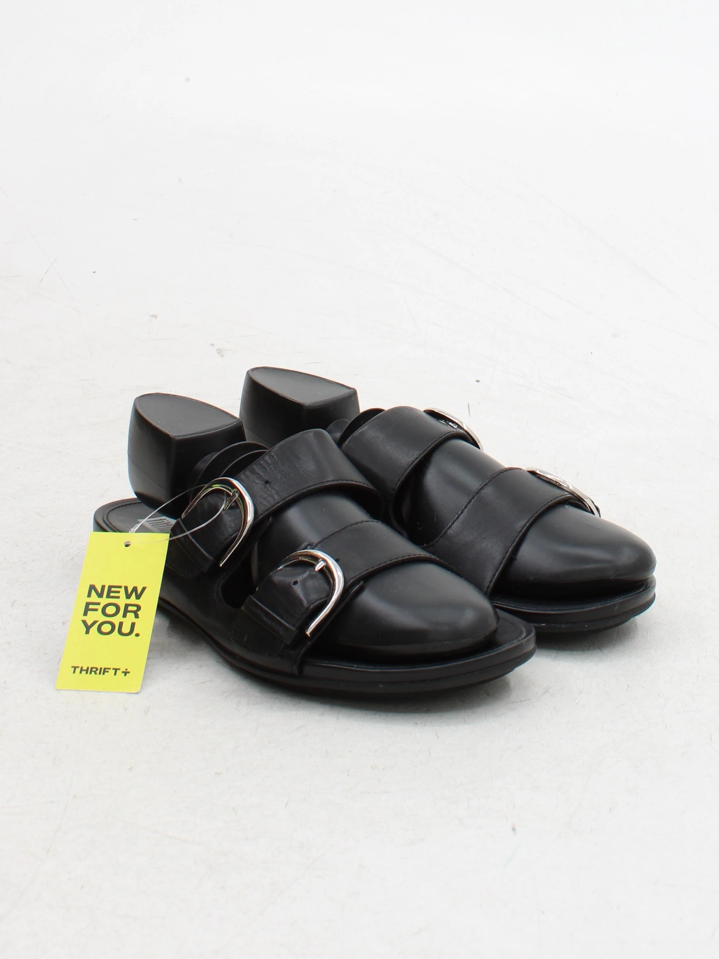 FitFlop Women's Sandals UK 6 Black 100% Leather Slider - Image 4