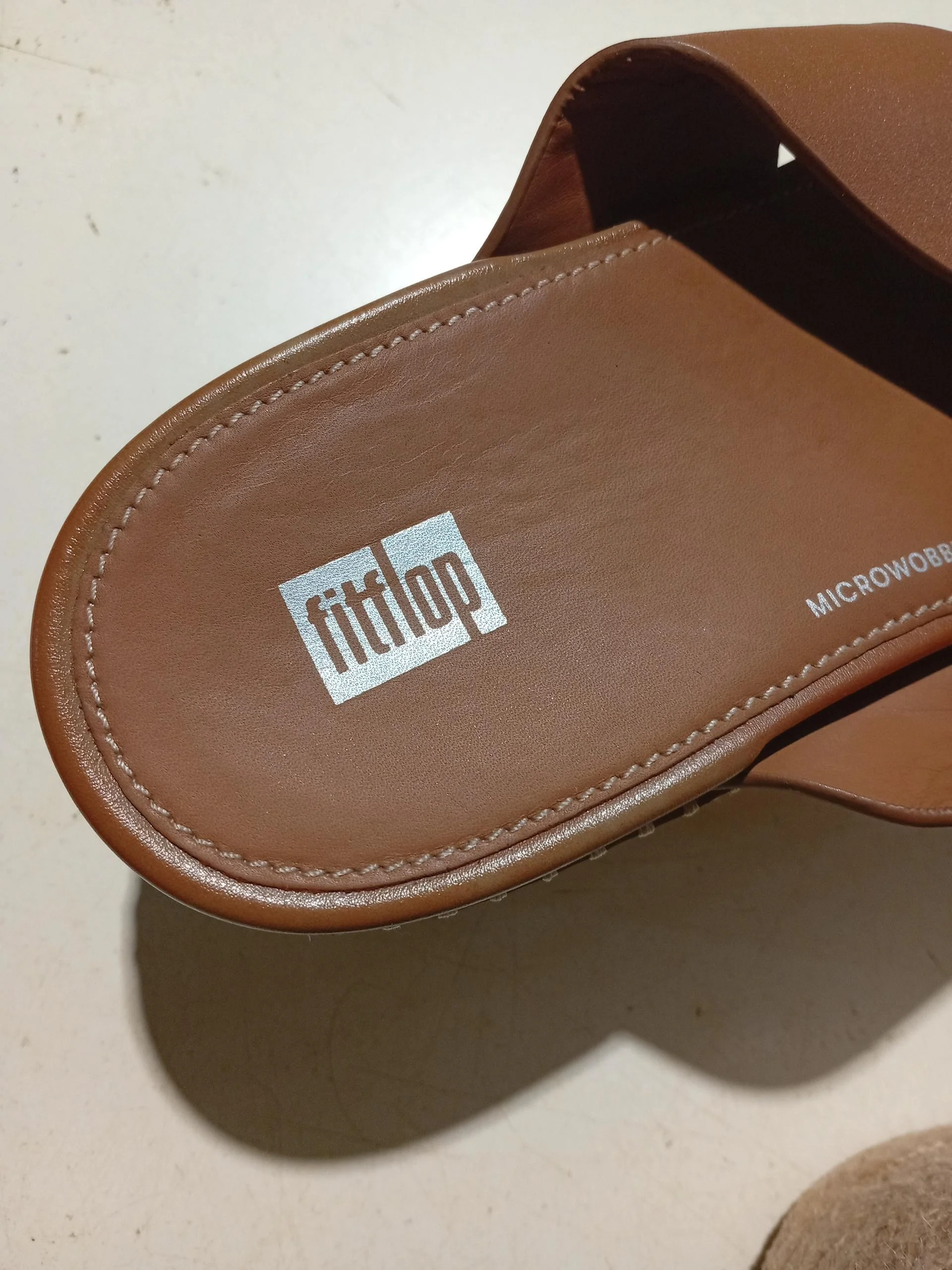 FitFlop Women's Sandals UK 7 Tan Leather with Other Espadrille - Image 10
